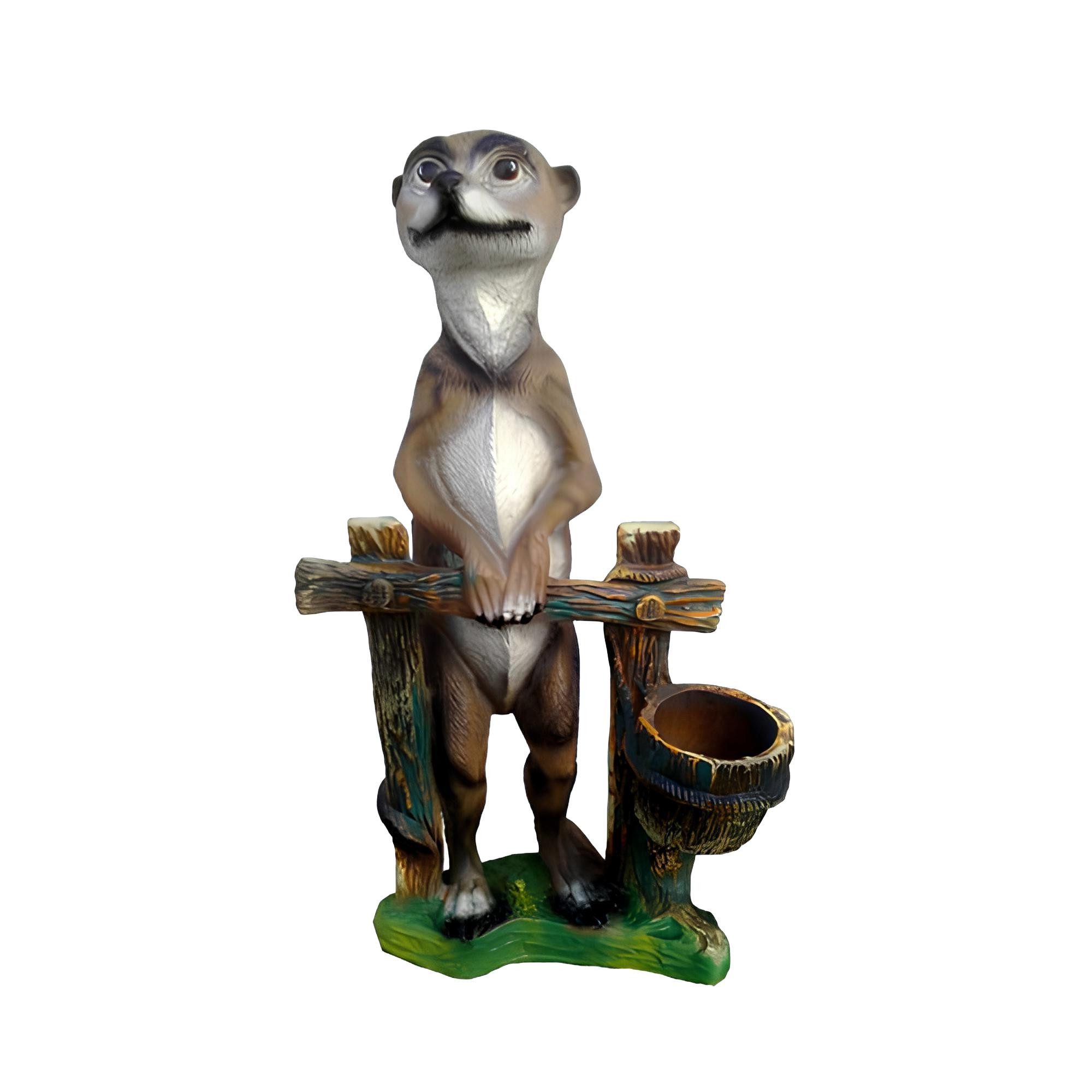 Xlmoebel Skulptur Abstrakte Erdmännchen Figur für Garten in detailreicher Ausführung (Skulptur A261-60cm), Hergestellt in Europa