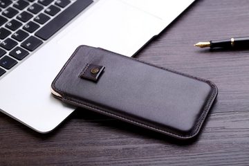 Cerbery Smartphone-Hülle Cronus & Rhea - Smartphone Tasche mit Zugband aus Leder (Athena) - Hülle Etui Case - Mit Geschenkbox 19,1 cm (7,5 Zoll), Rindsleder