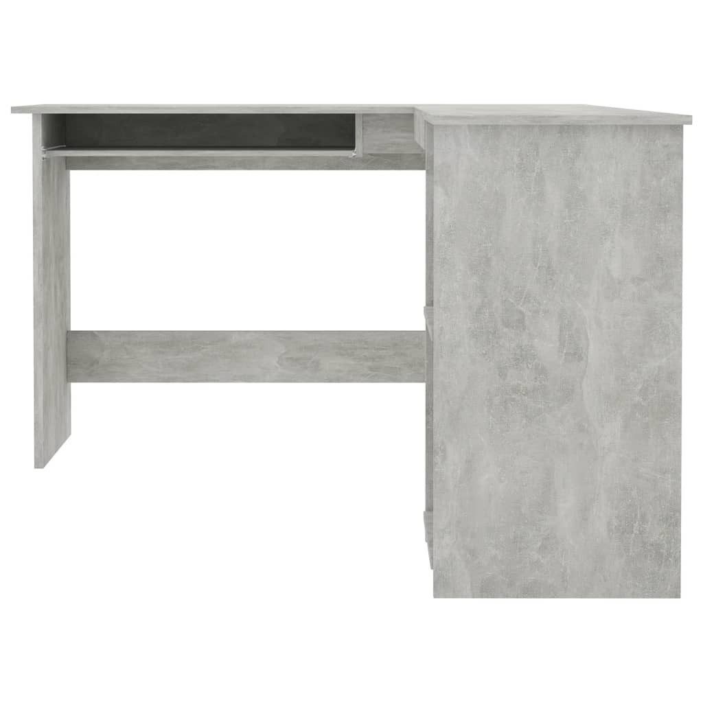 furnicato Schreibtisch Moderner Eckschreibtisch L-Form 120x140x75 cm Betongrau Holzwerkstoff (1-St), Arbeitsplatz mit Tastaturablage sowie zwei Regalen für das Büro