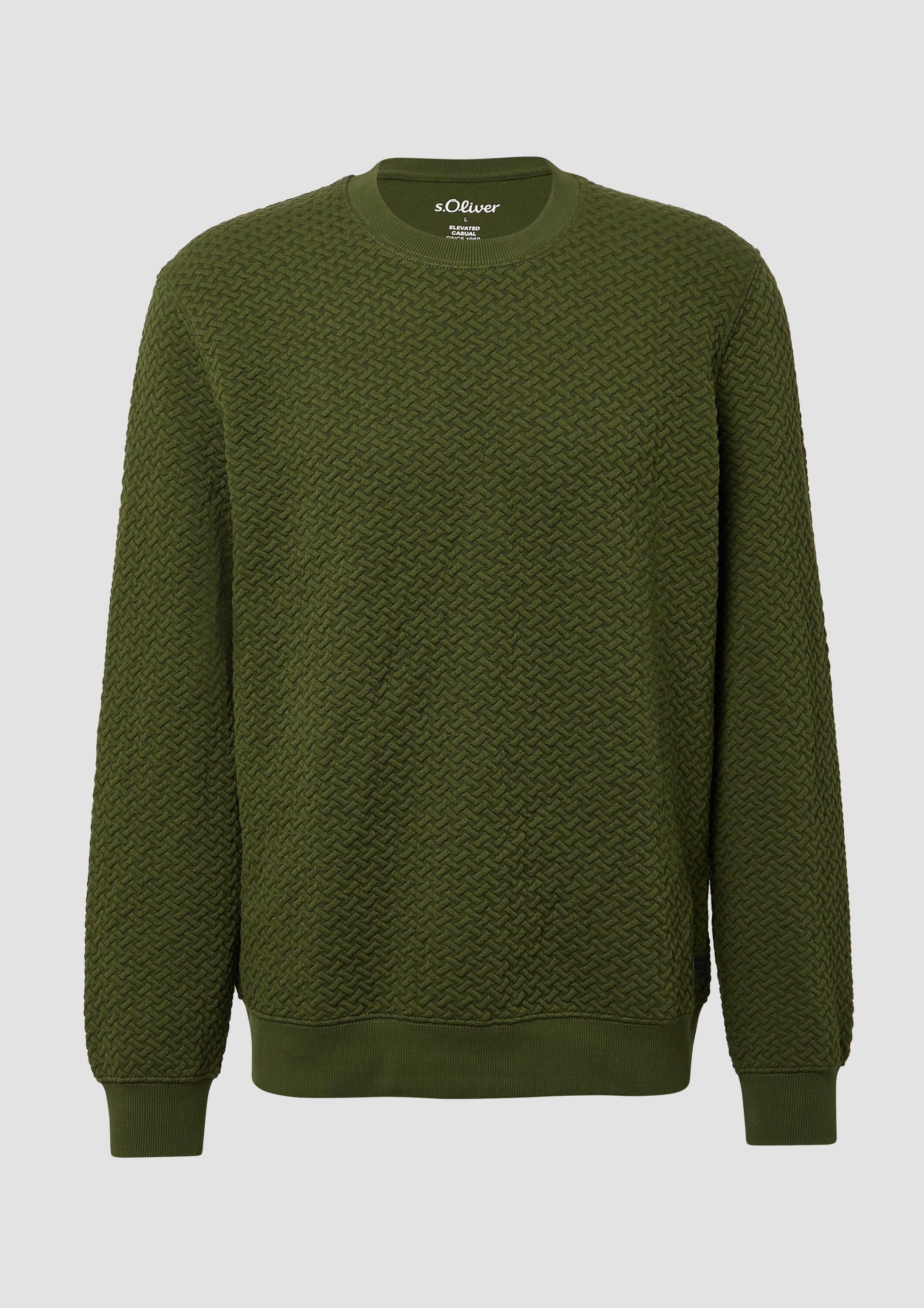 s.Oliver Sweatshirt Sweatshirt Strukturiertes Sweatshirt mit Crew Neck
