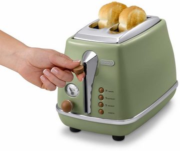 De'Longhi Toaster Incona Vintage »CTOV 2103.BG«, 2 kurze Schlitze, 900 W, im Retro Look, grün