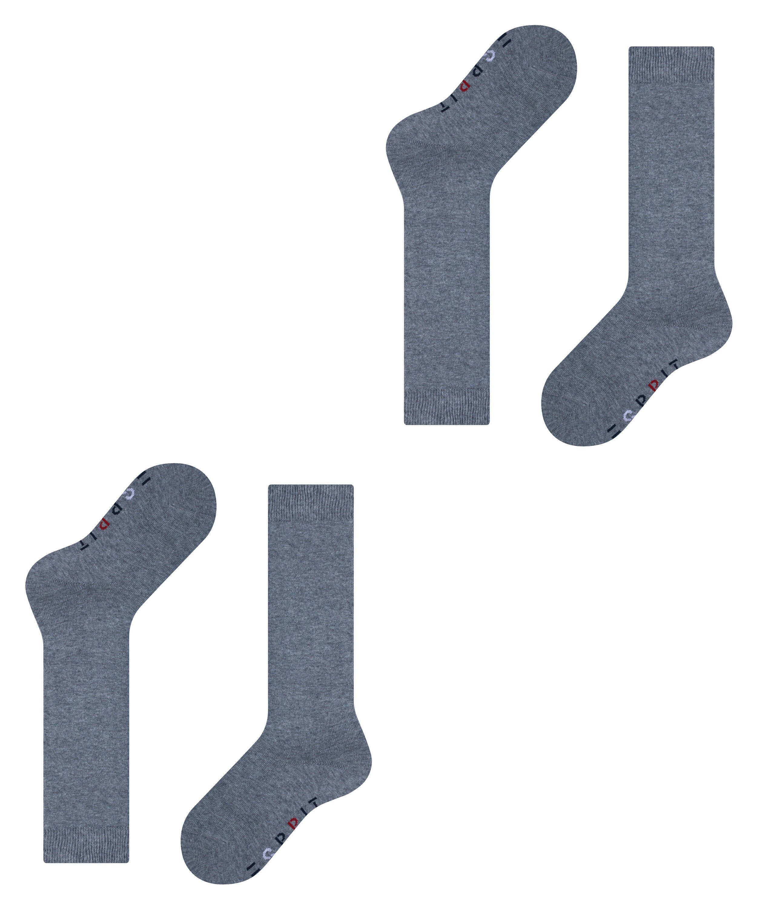 Esprit Kniestrümpfe Foot Logo 2-Pack (2-Paar) light greymel. (3390)
