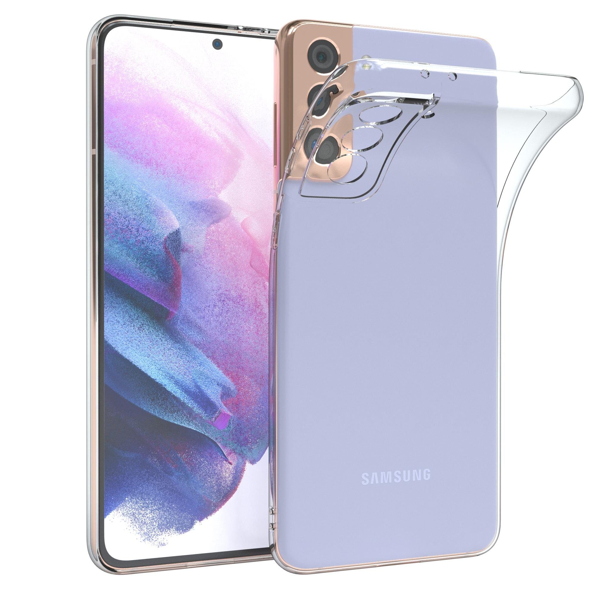 EAZY CASE Handyhülle Slimcover Clear für Samsung Galaxy S21 Plus 5G 6,7 Zoll, durchsichtige Hülle Ultra Dünn Silikon Backcover TPU Telefonhülle Klar