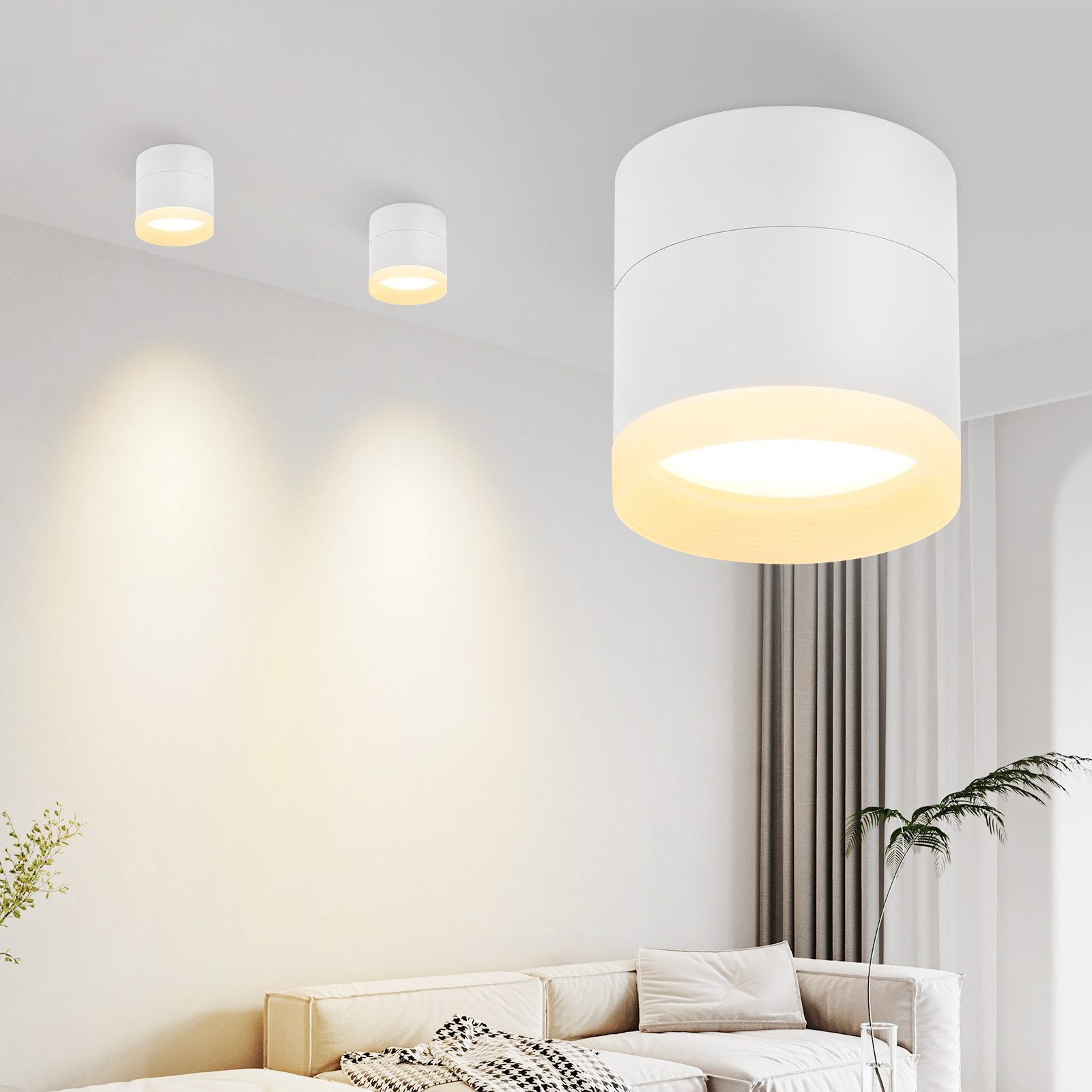 ZMH LED Deckenstrahler Schwarz/Weiß Rund 3000K günstig online kaufen
