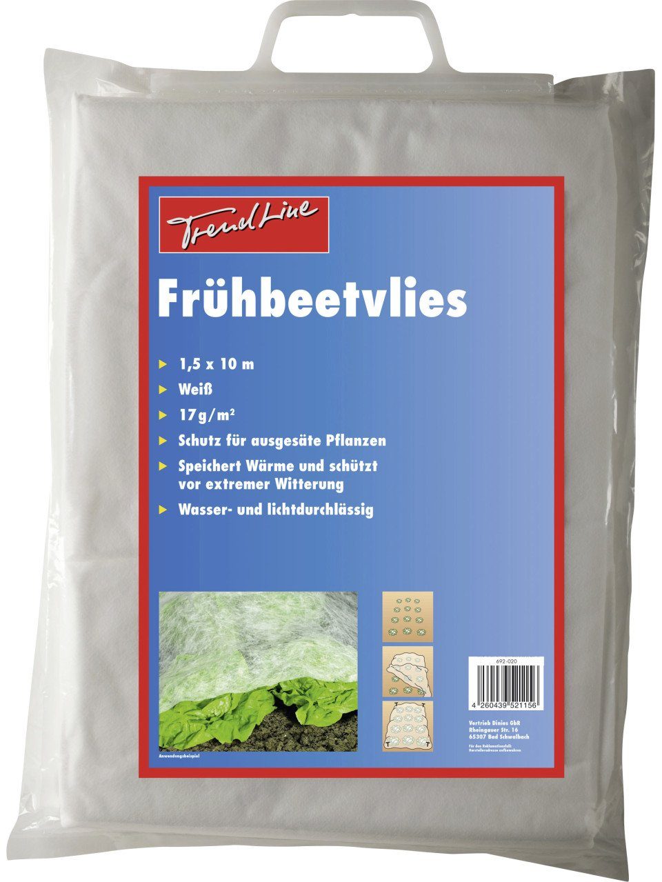 Trend Line Teppichunterlage TrendLine Frühbeetvlies 1,5 x 10 m