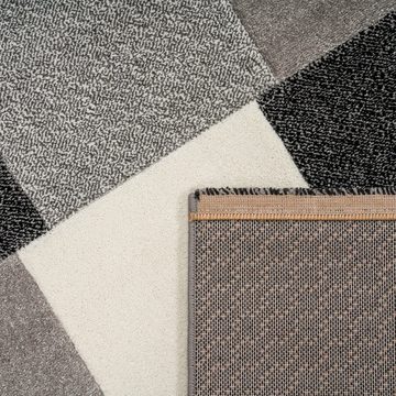 Teppich Brilliance 656, Paco Home, rechteckig, Höhe: 17 mm, Kurzflor, modernes Karo Design, handgefertigter Konturenschnitt