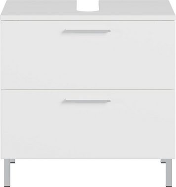 KADIMA DESIGN Waschbeckenunterschrank Weißer Waschbeckenunterschrank mit Siphonausschnitt, 60x35x60