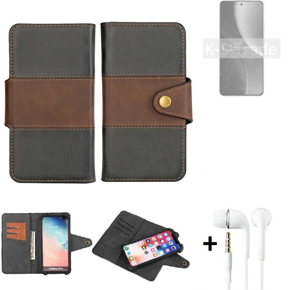 K-S-Trade Handyhülle für Xiaomi 15 Ultra China, Handyhülle Schutzhülle Bookstyle Wallet-Case + earphones Bumper