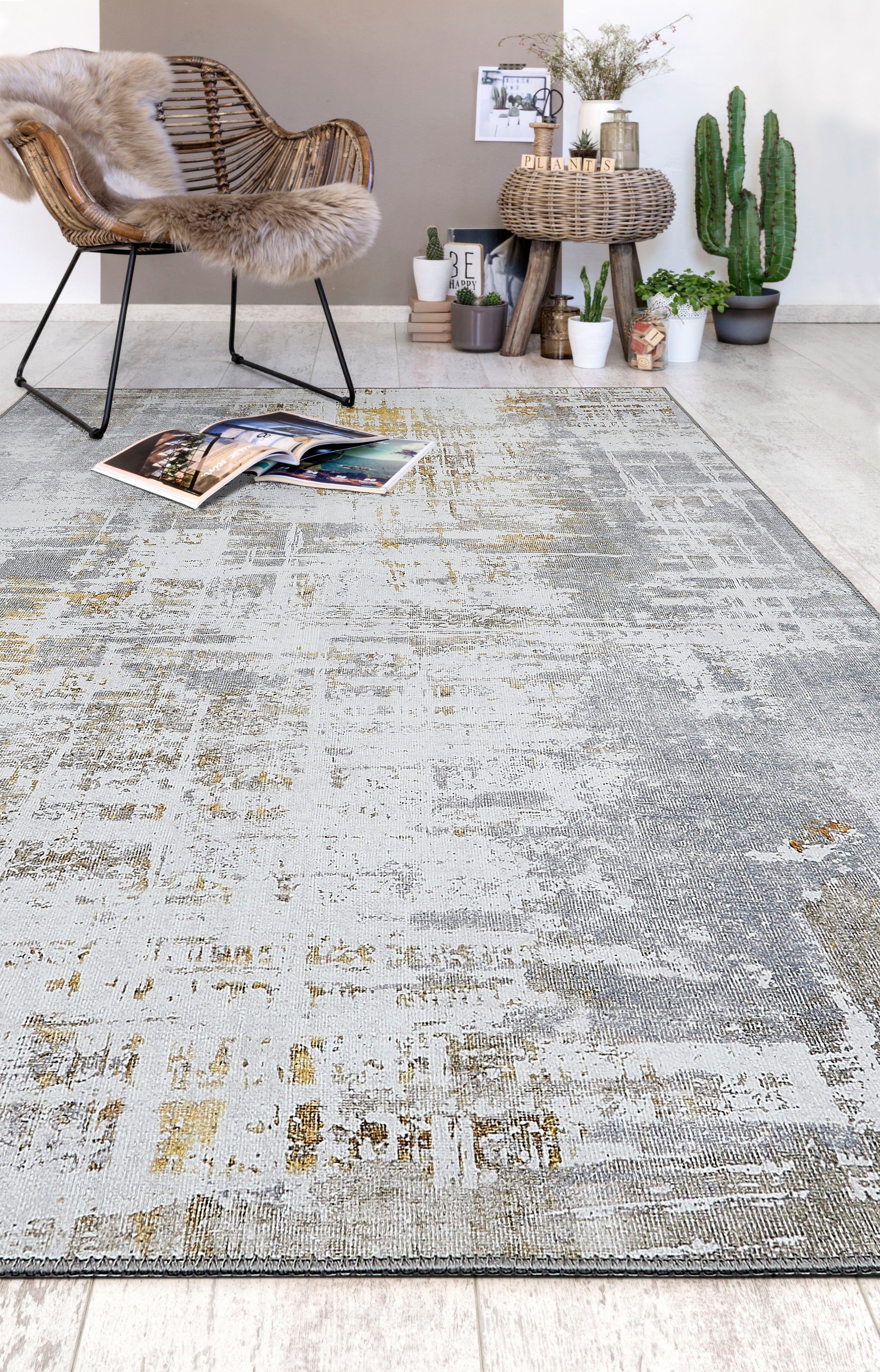 LUXOR living Teppich »Punto 1«, rechteckig, 5 mm Höhe, Kurzflor, bedruckt, günstig online kaufen