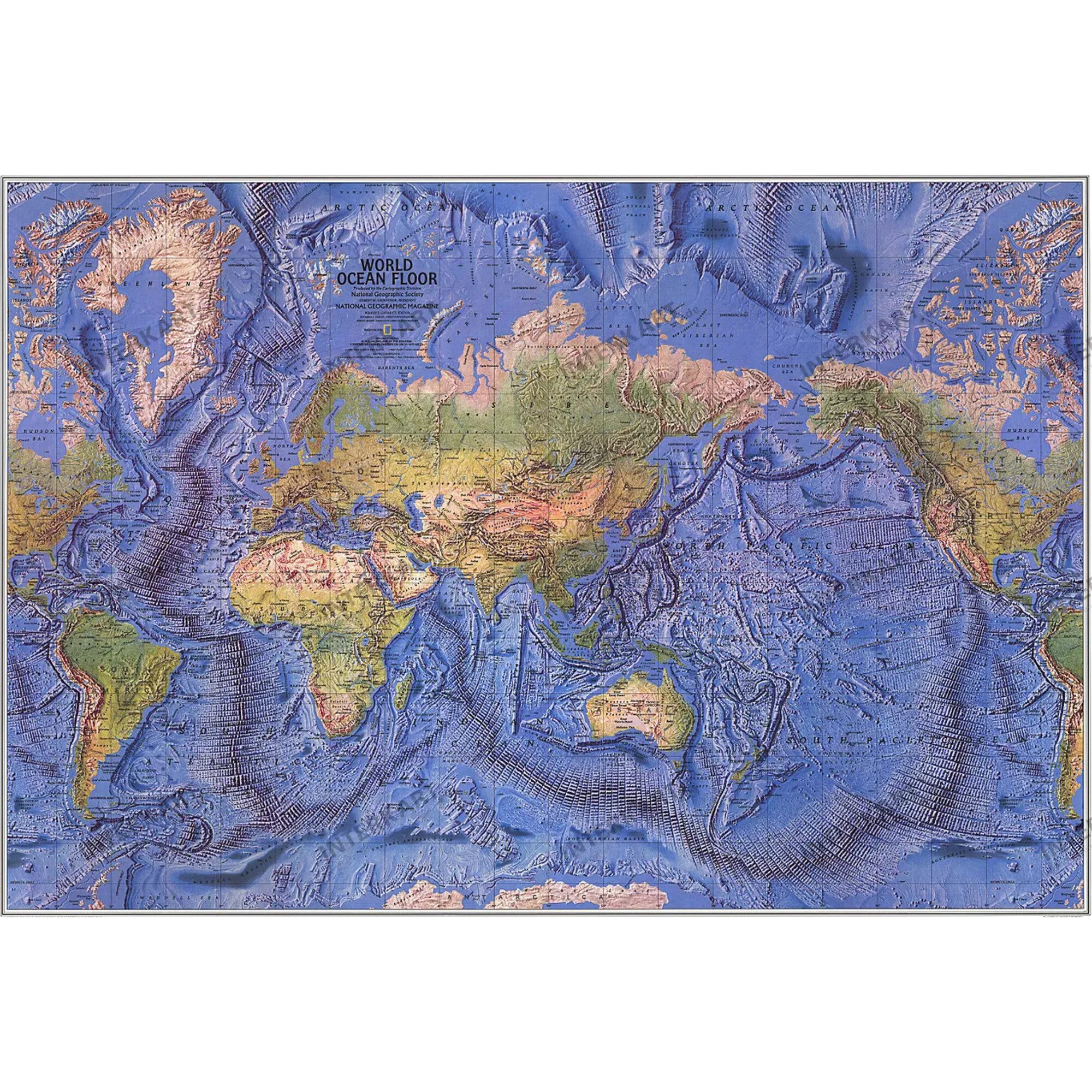 NATIONAL GEOGRAPHIC Wandbild National Geographic Weltkarte physisch (116 x 77 cm)