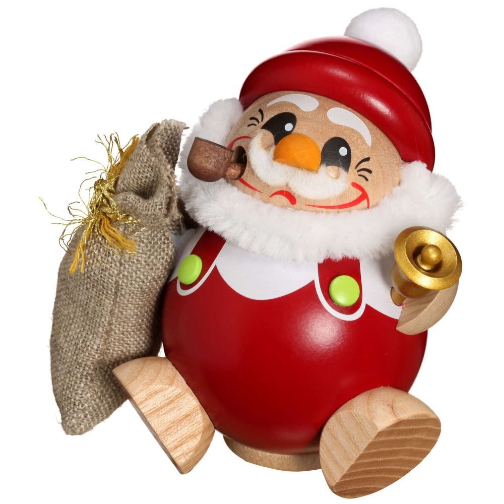 Seiffener Volkskunst Räuchermännchen Kugelräucherfigur Nikolaus 11 cm, aus dem Erzgebirge