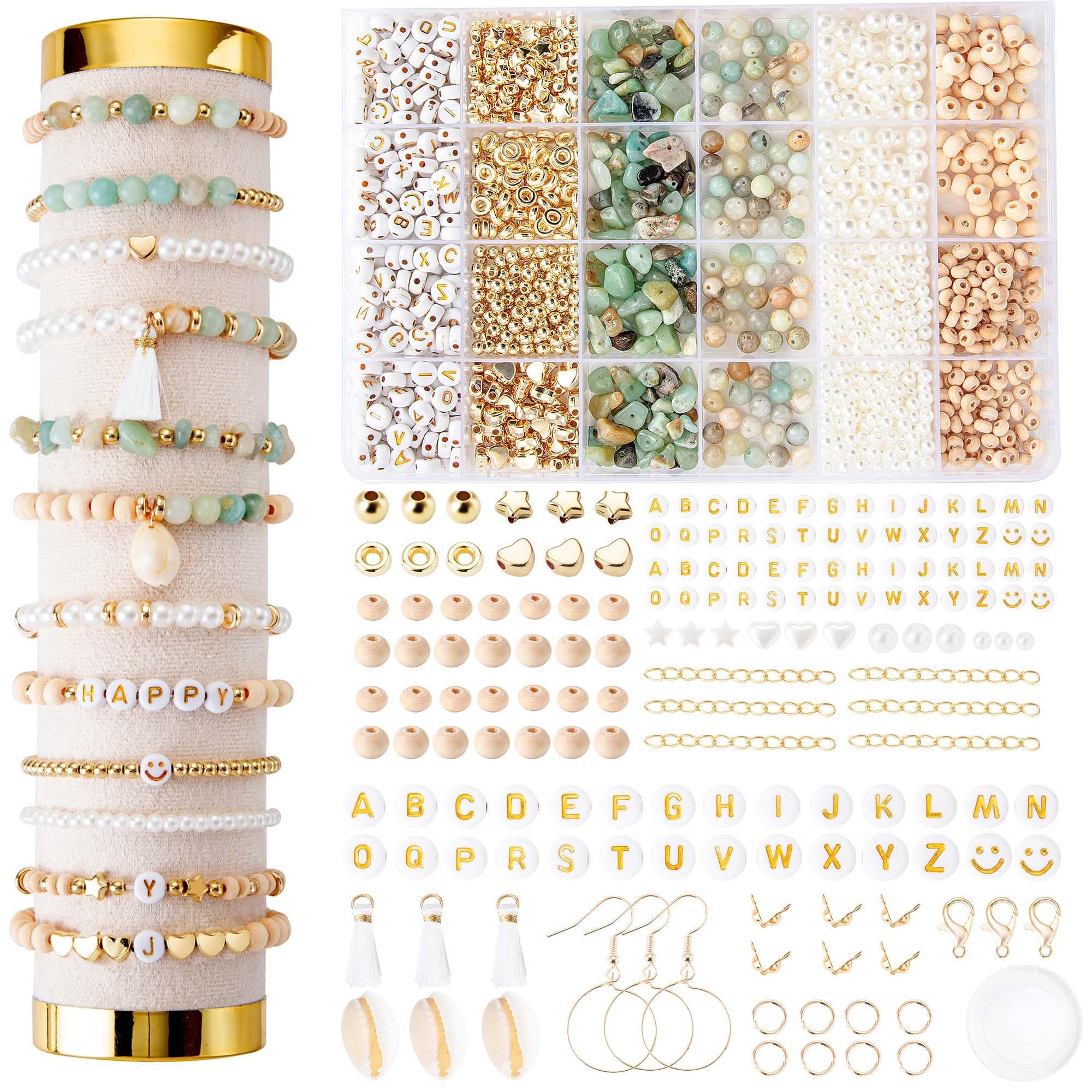 CLTYQ Ketten und Armband Set Natürlicheperlen für armbänderEdelstein Perlen PerlenSet Zum Auffädeln, für DIY armbänder selber machen Schmuck Kette für Kinder Erwachsene