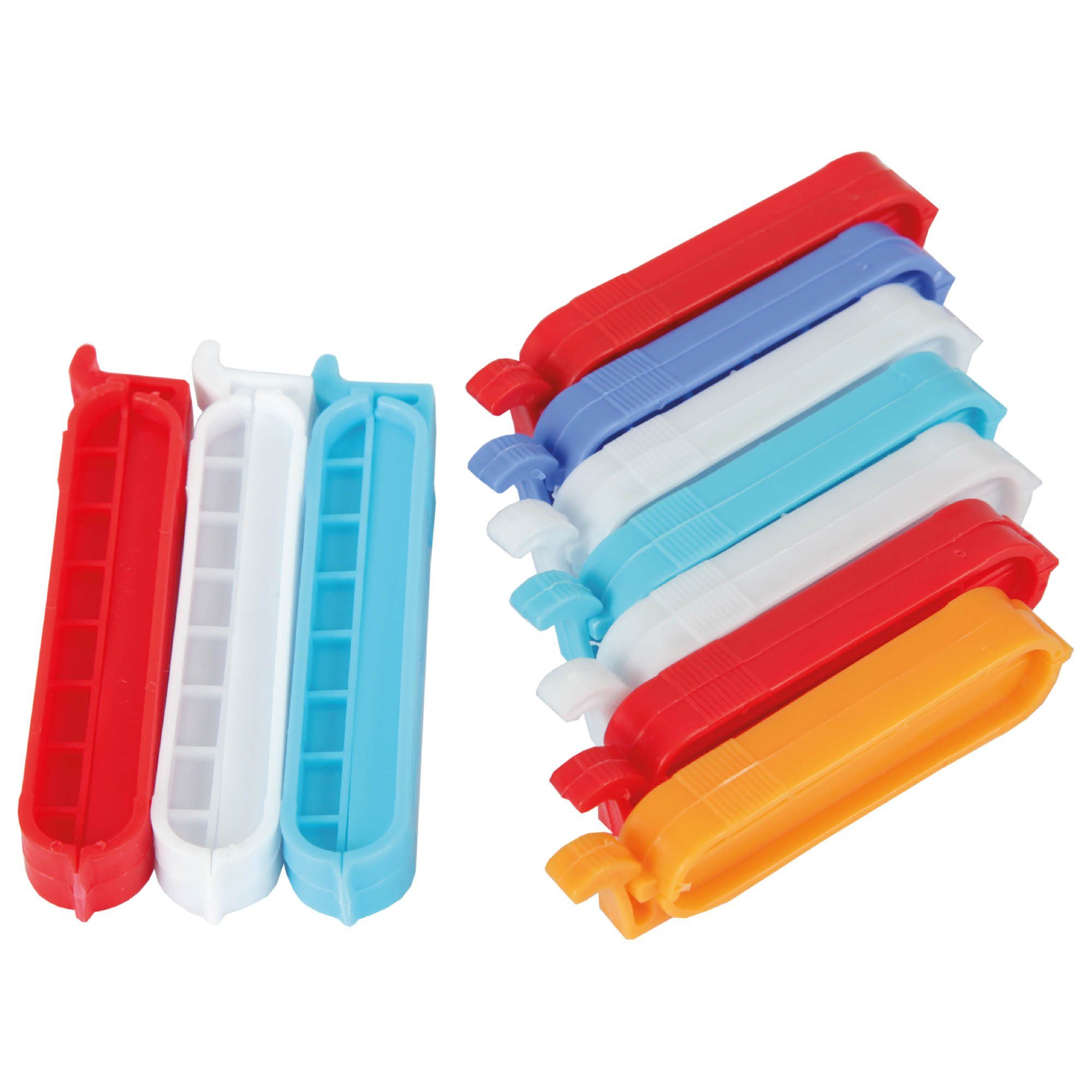 Bestlivings Verschlussklammer Beutelklammern Frischhalteklammer Verschluss-Clips (10-tlg., 2 versch. Größen), langlebig & stabil, Tütenclips Gefrierbeutelklemmen
