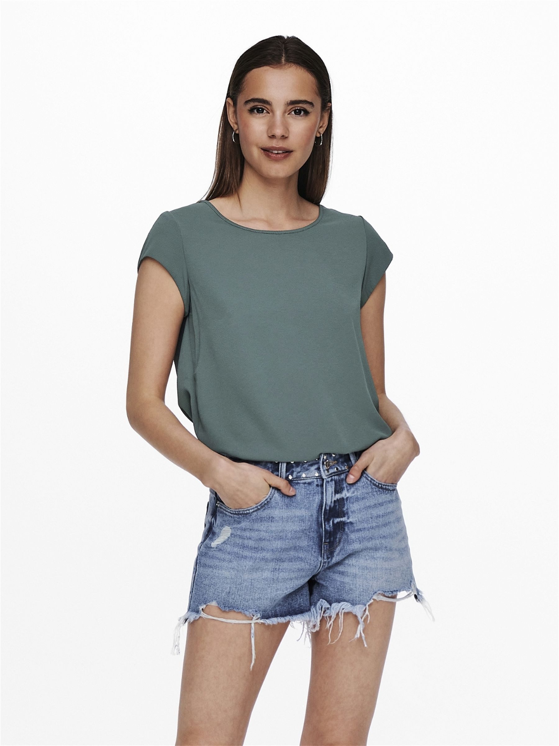 ONLY Kurzarmbluse ONLVIC S/S SOLID TOP günstig online kaufen