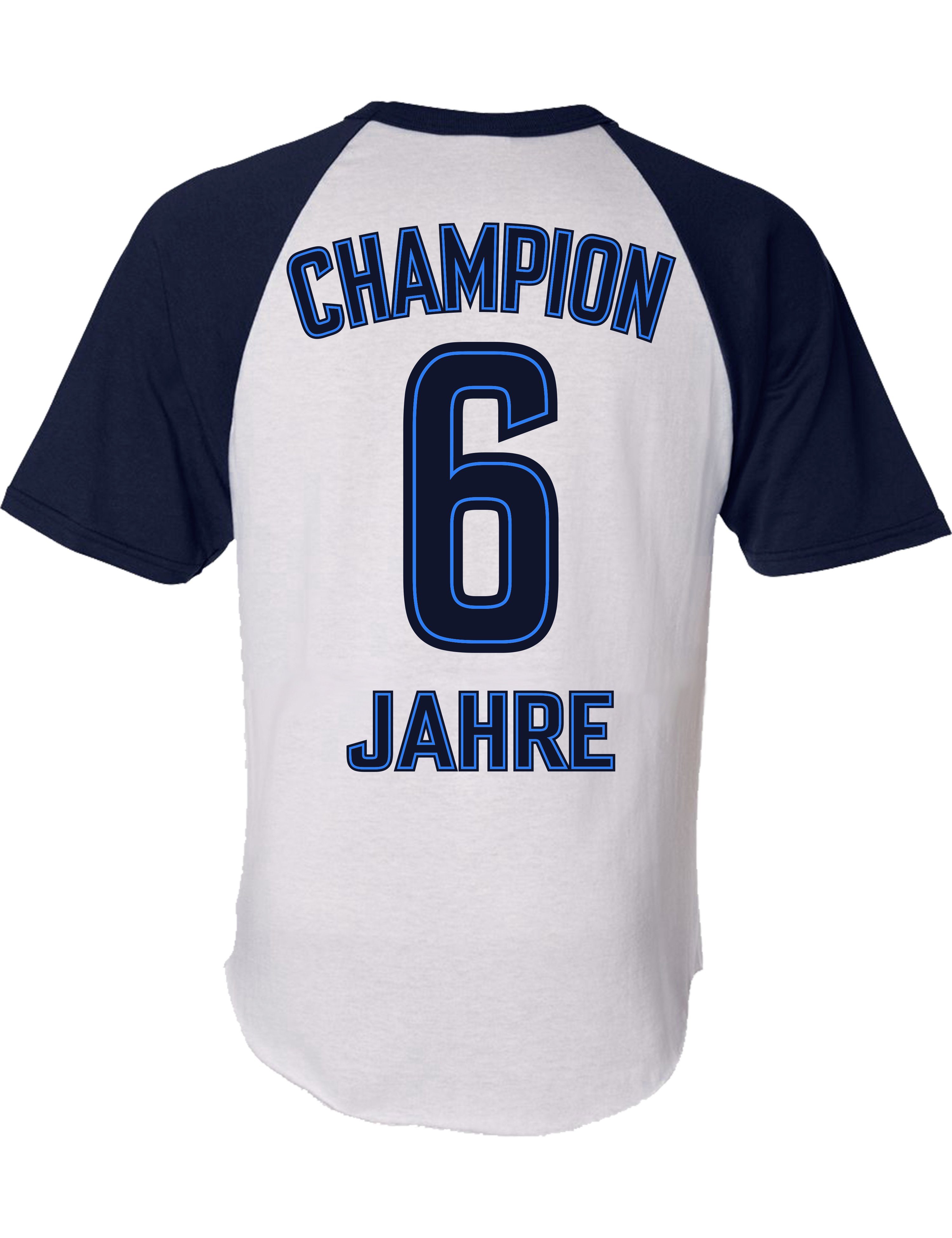 Baddery Print-Shirt Jungen Fussball Trikot zum 6. Geburtstag - Champion 6 Jahre, hochwertiger Siebdruck, aus Baumwolle | T-Shirts