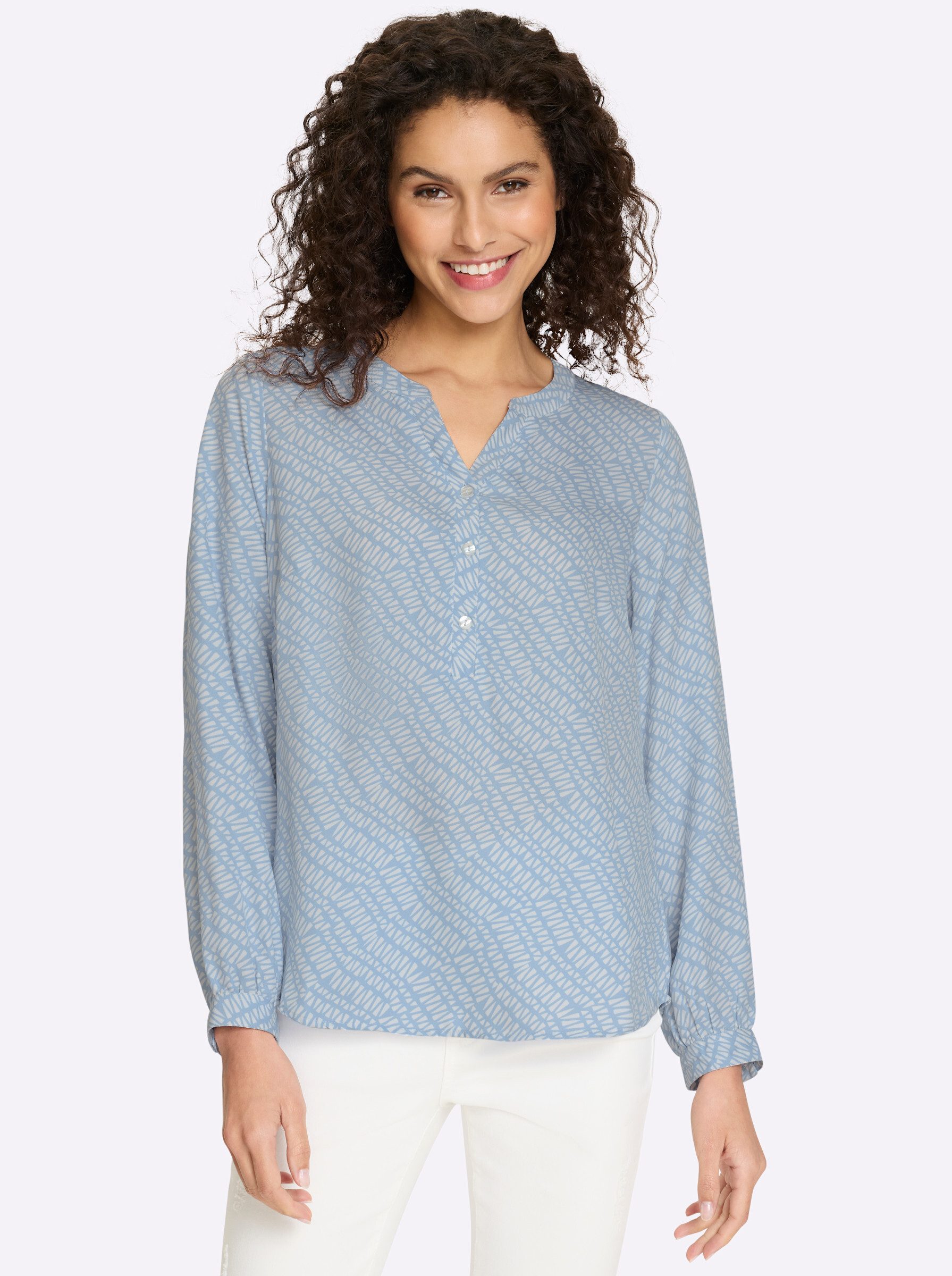 Klassische Bluse Druckbluse Langarm