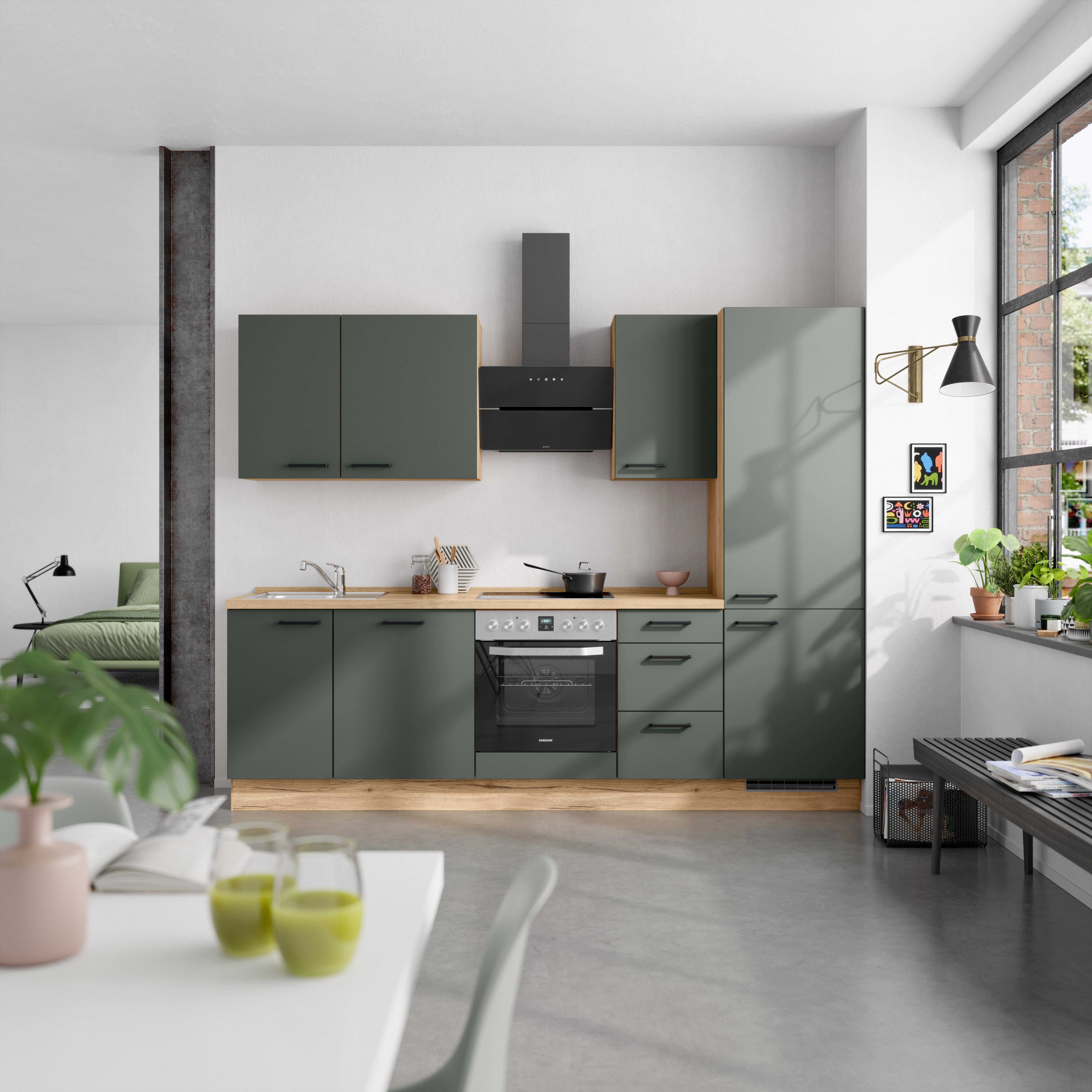 nobilia® Küchenzeile "Easytouch II", NEU: individuell anpassbar mit gratis Profi-Beratung, vormontiert, Breite 270 cm, Ausrichtung wählbar, wahlw. mit E-Geräten