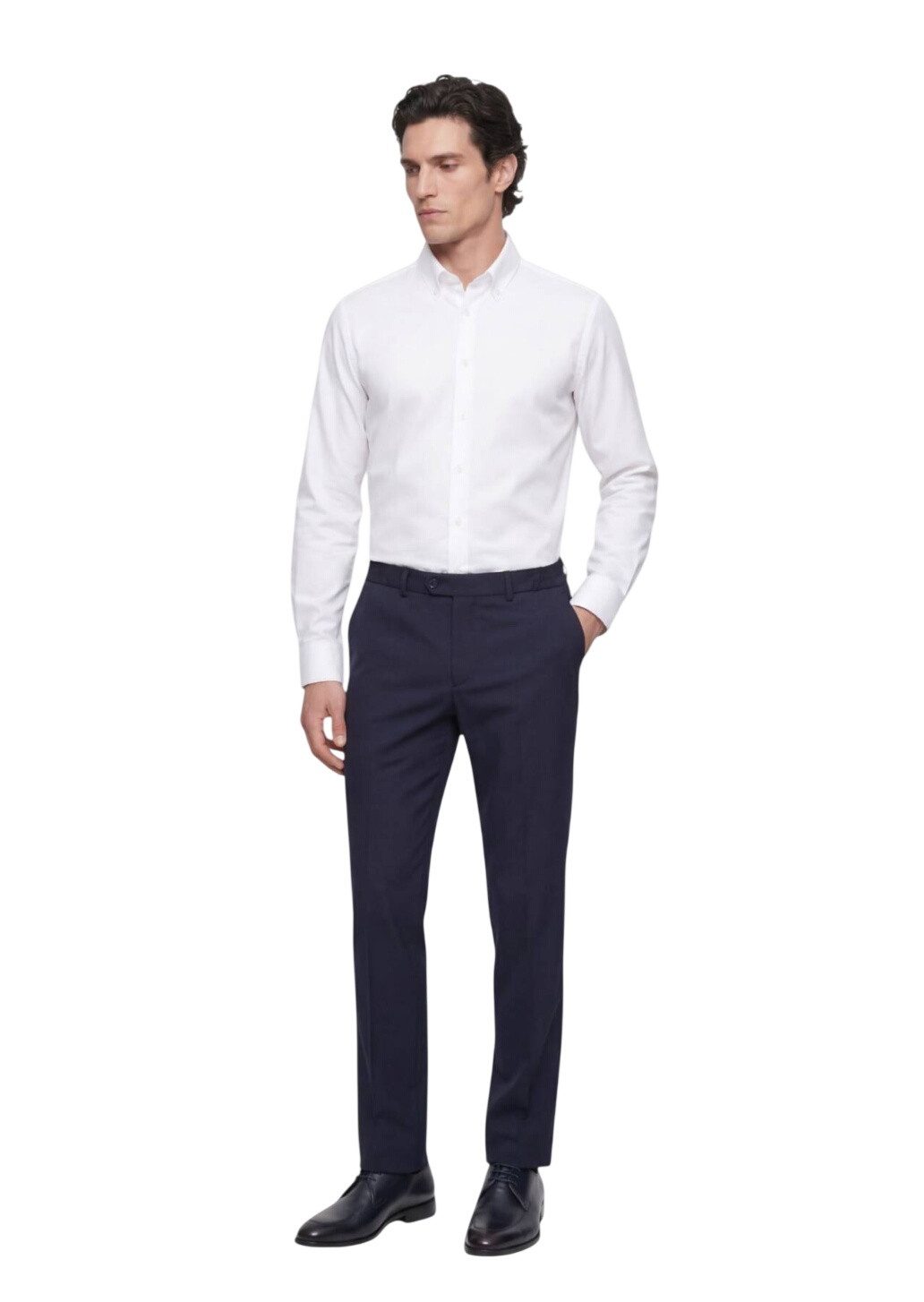 RAMSEY Hemdbluse Weißes Klassisches Baumwollhemd Regular Fit