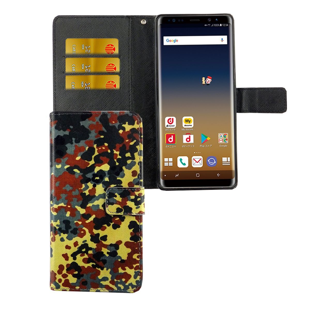 König Design Handyhülle Samsung Galaxy Note 8, Samsung Galaxy Note 8 Handyhülle Bookcover Mehrfarbig
