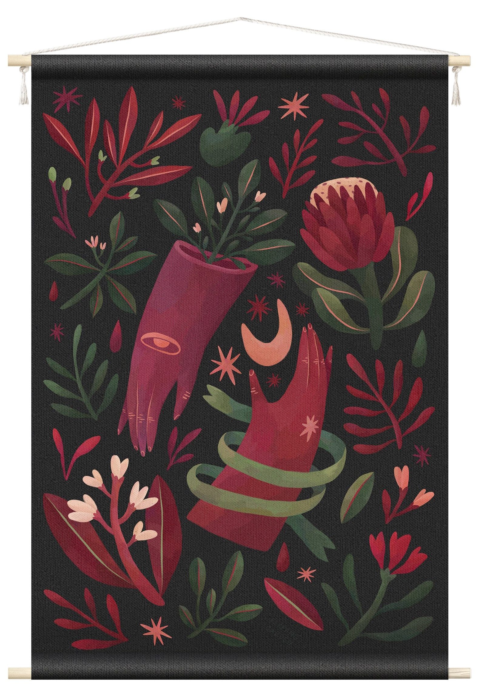 Wandteppich modern Muster Kunst schwarz