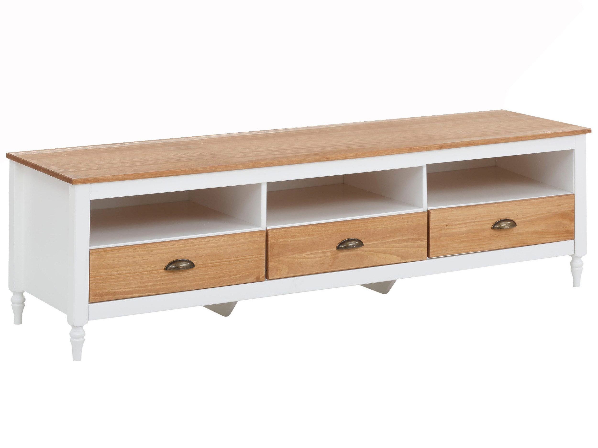 loft24 Lowboard Rini, TV-Bank Fernsehschrank, 3 Schubladen, Kiefer, Länge 160 cm