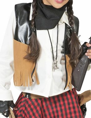 Funny Fashion Cowboy-Kostüm Cowgirl Kostüm "Austine" für Mädchen - Rot Schwarz, Western Kinderkostüm