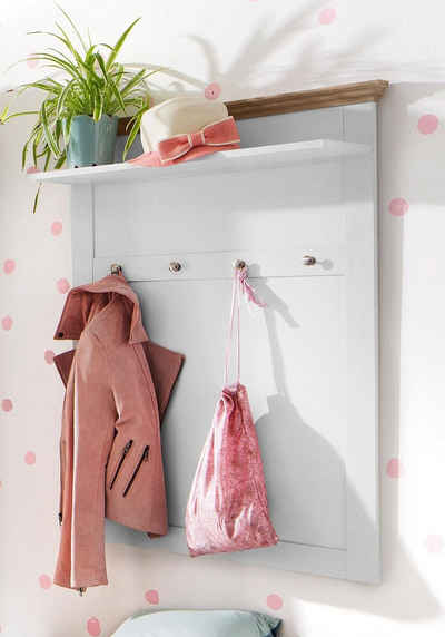 Home affaire Garderobenpaneel Binz, aus einer schönen Holzoptik, mit vier Haken und einer Ablagefläche