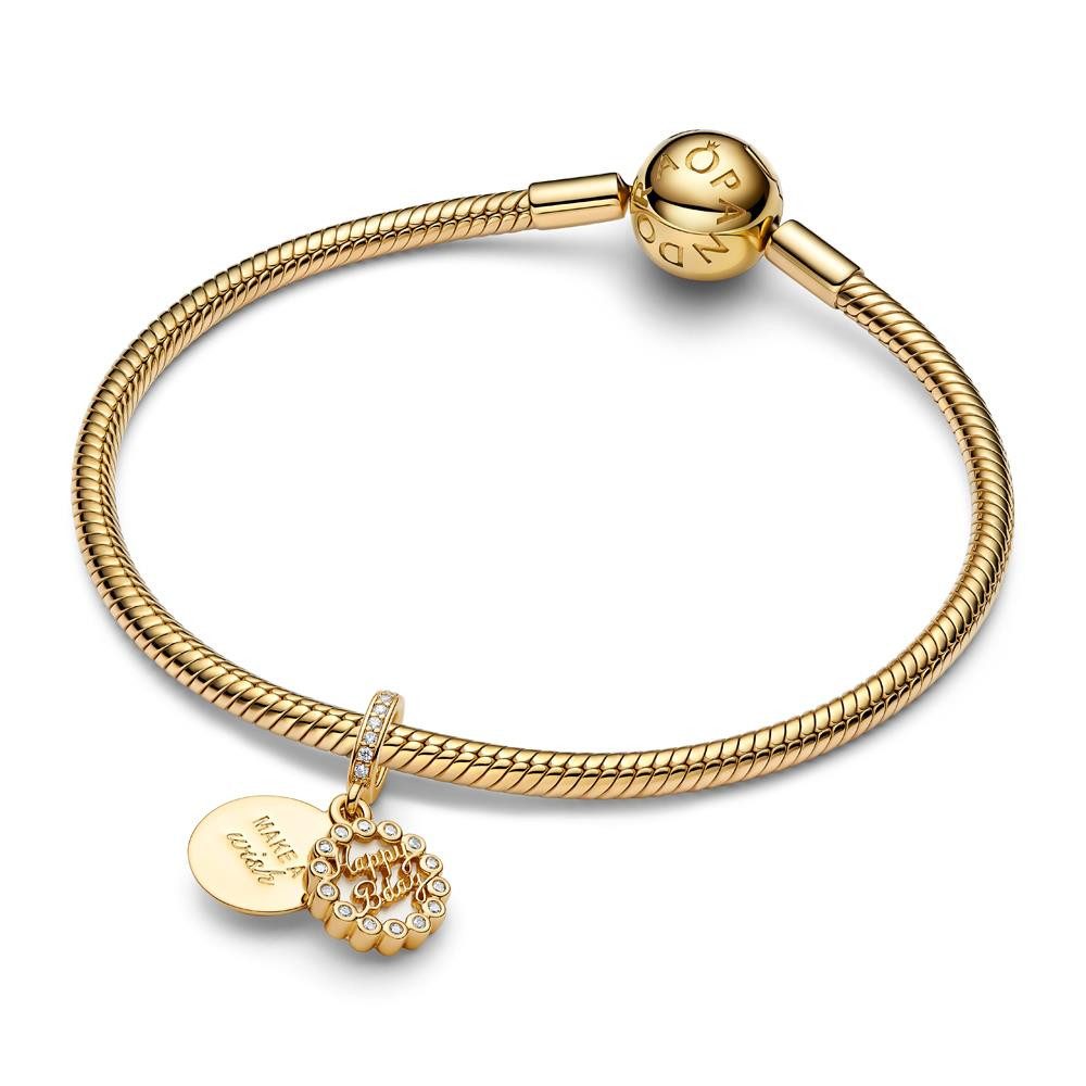 Pandora Charm-Einhänger PANDORA Moments Charm-Anhänger Happy Birthday-Torte, IP Gold