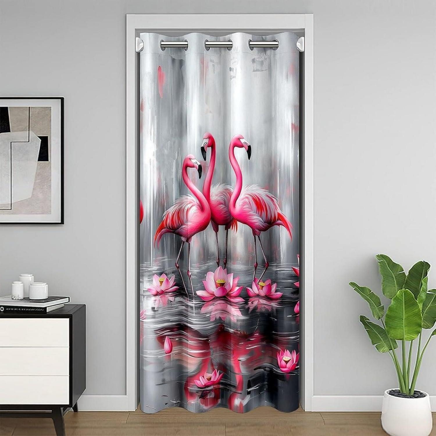 LuxusKollektion Türvorhang Flamingo Türvorhang Grau Rosa (1 St)