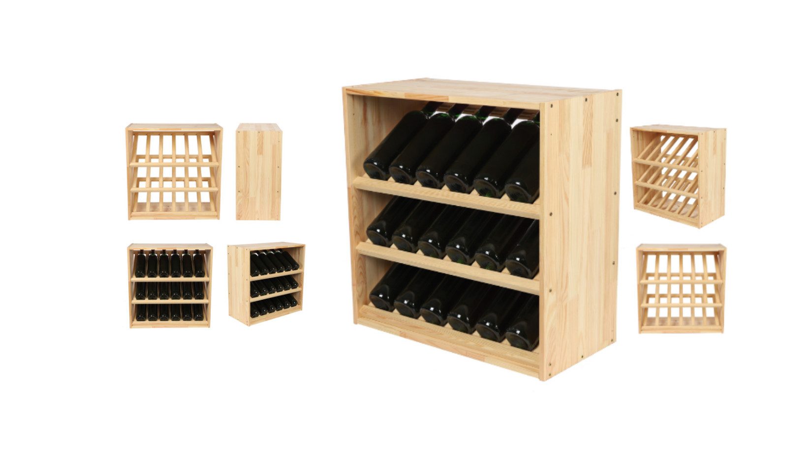 Modo24 Weinregal RW61, Modular Flaschenregal Flaschenständer günstig online kaufen