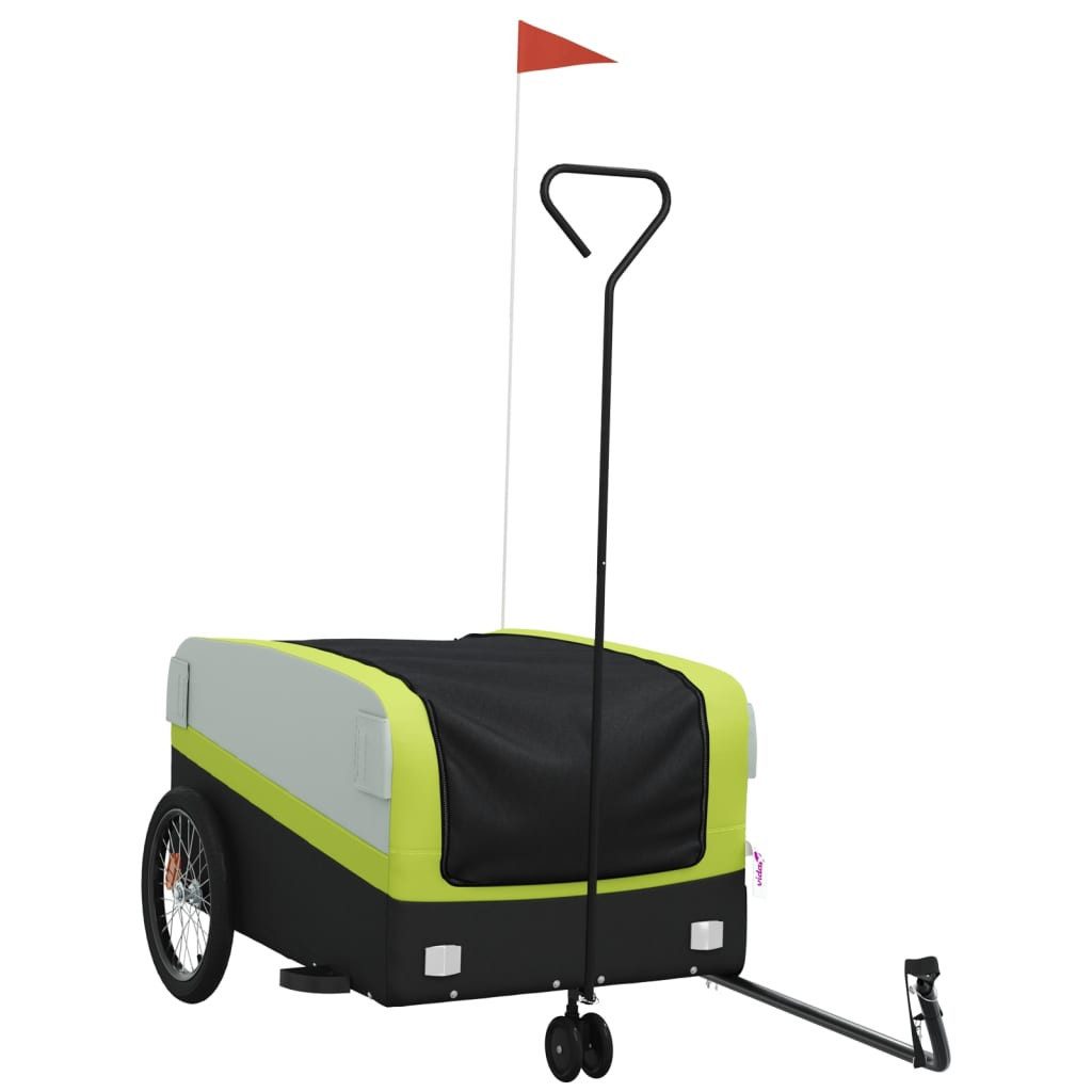 Fahrradkinderanhänger grün Fahrradanhänger Schwarz und Grün 45 kg Eisen Bollerwagen 2-in-1