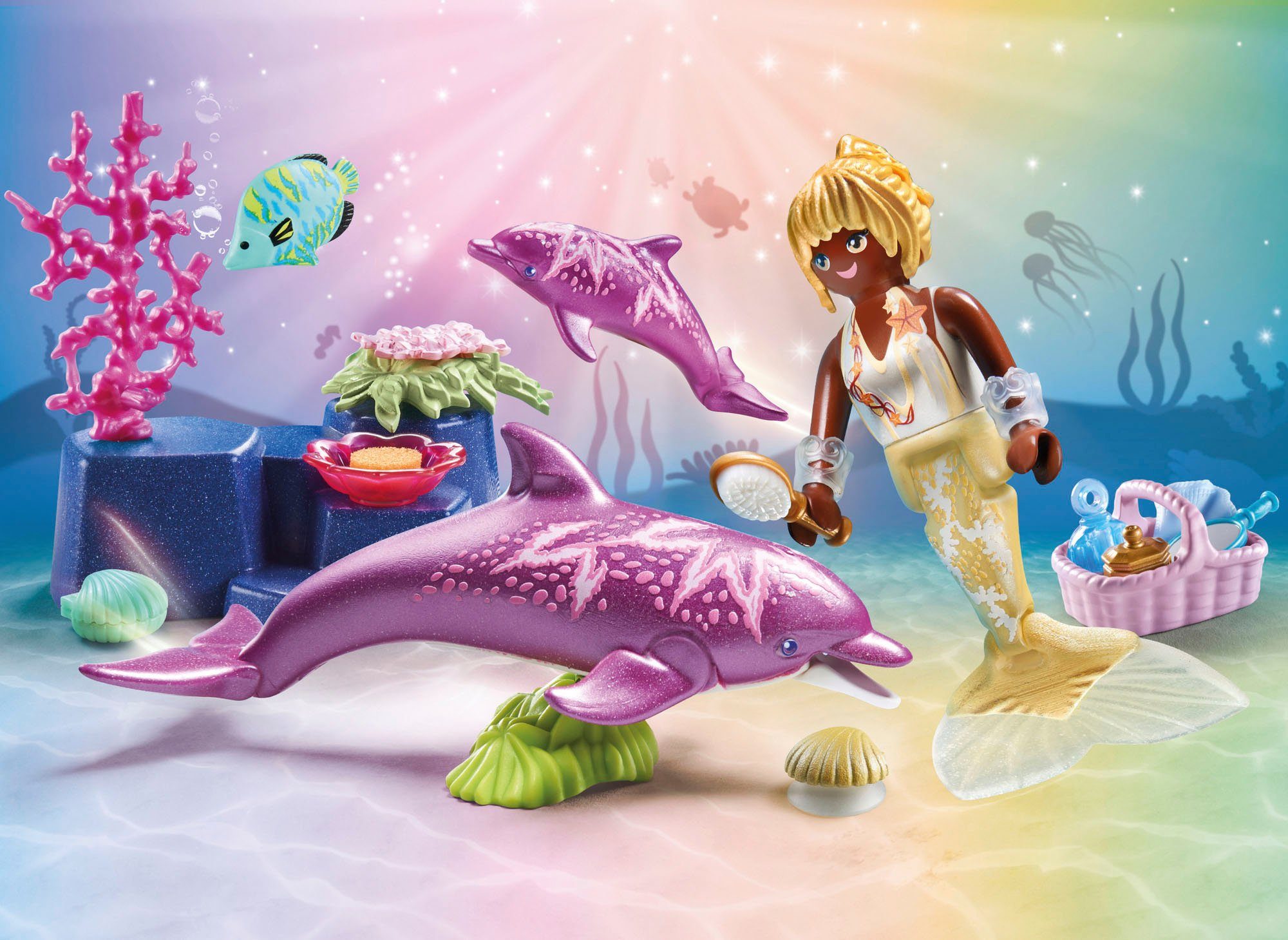 Playmobil® Meerjungfrau mit Delfinen (71501), Princess Magic Konstruktions-Spielset, (28 St), Made in Europe