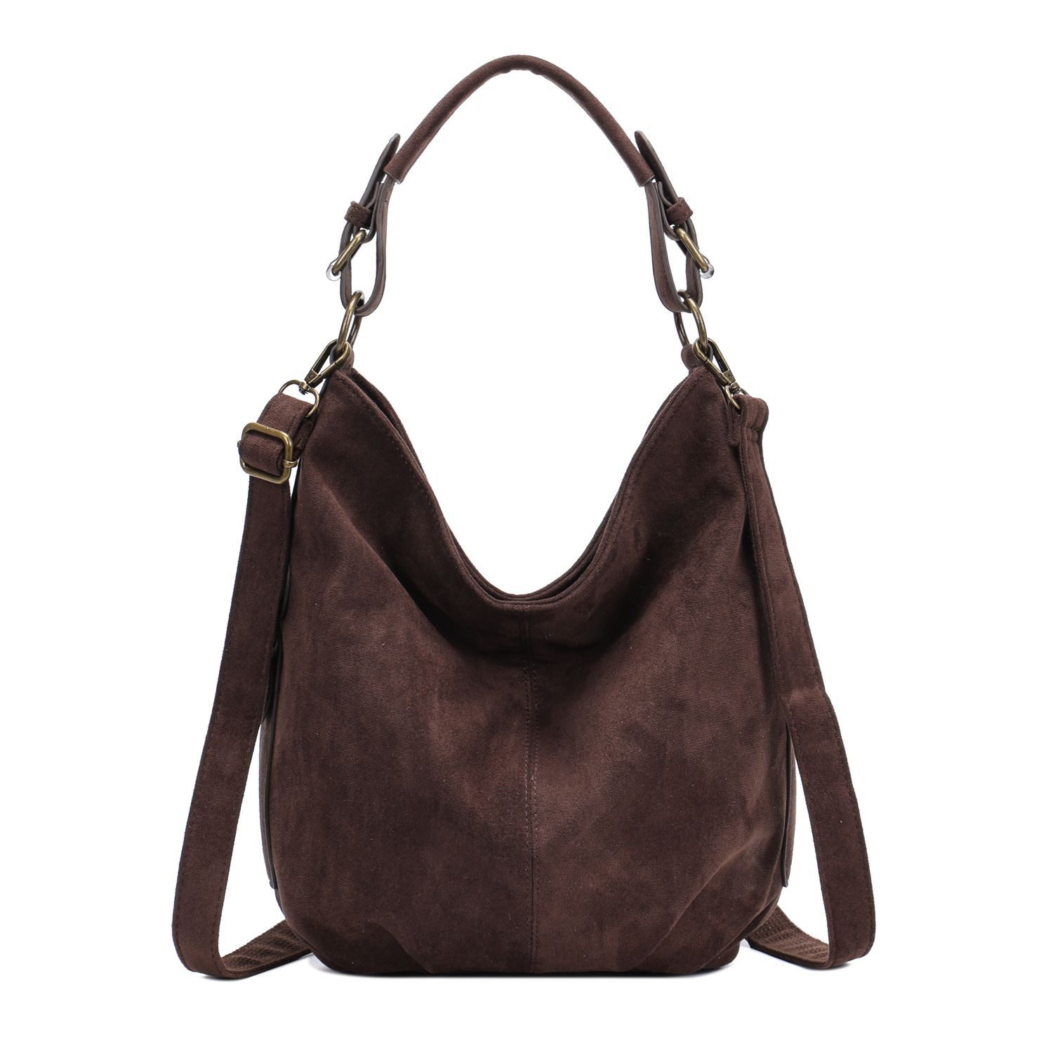 ITALYSHOP24 Schultertasche DAMEN SHOPPER Hobo Bag Umhängetasche Handtasche City Bag Cross-Over (Spar-Set: Henkel Tasche mit Schultergurt, Workbag Leder Optik, 2-tlg., mit Henkel und Schultergurt), Damentasche Freizeit Abend Leder Optik Henkeltasche Reise Crossbody