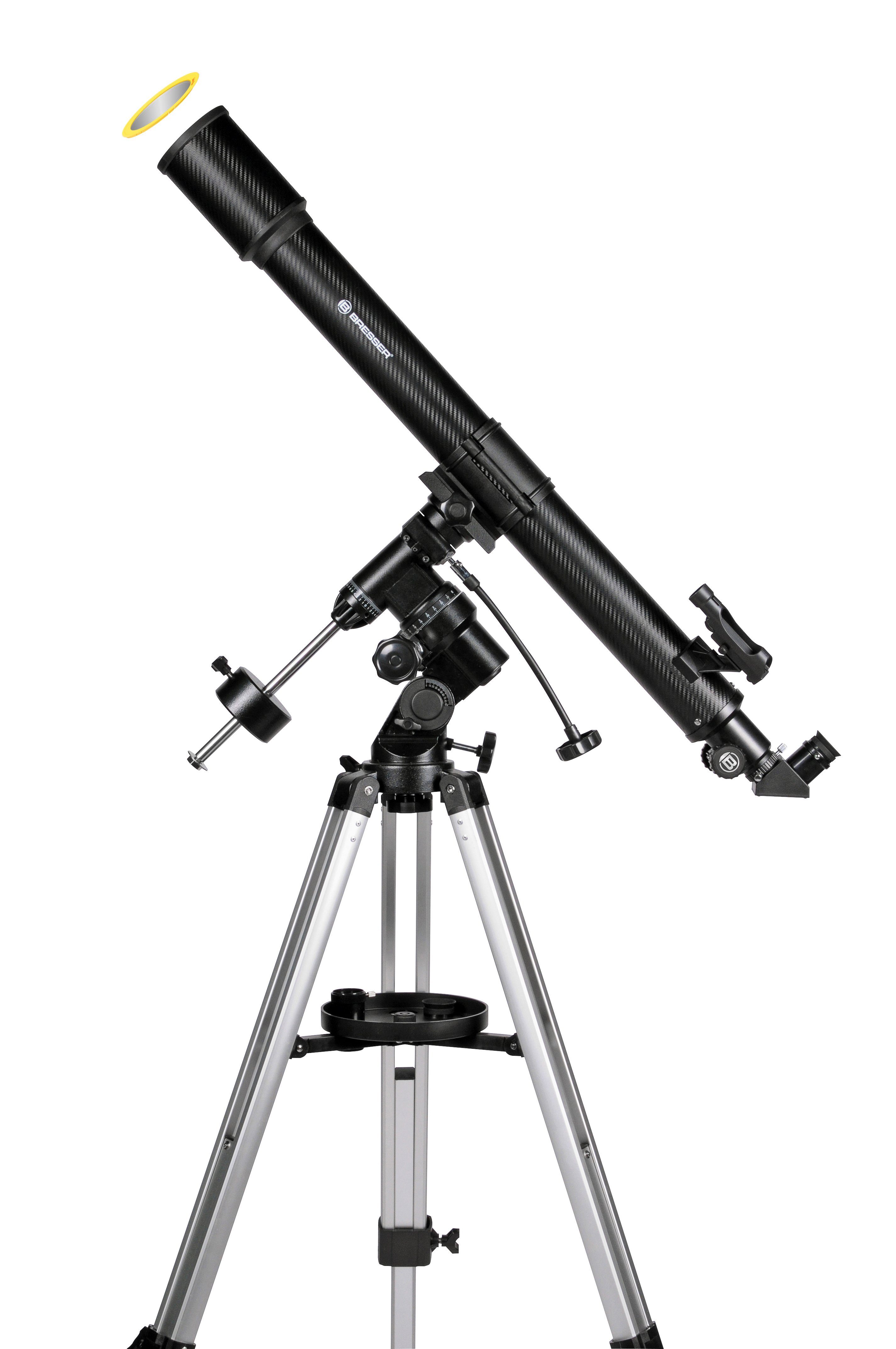 BRESSER Linsenteleskop BRESSER Lyra 70/900 EQ3 Linsenteleskop mit Smartphone-Adapter & Sonne…