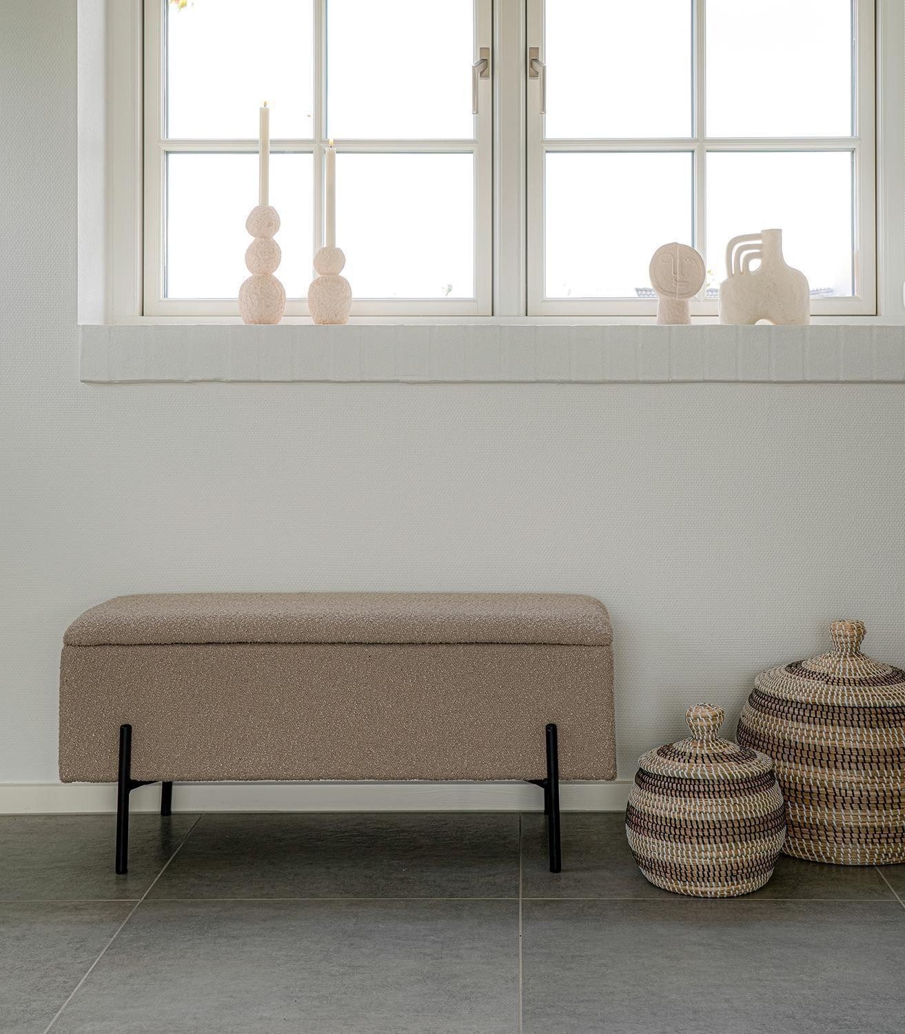 House Nordic Sitzbank WATFORD, Beige, Boucléstoff, mit Stauraum, B 95 x H 43 x T 37 cm