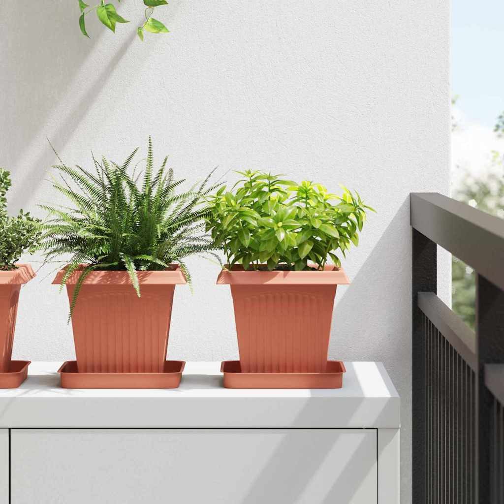 vidaXL Blumentopf Blumentöpfe 6 pcs Ziegelrot 16 x 16 x 14 cm Kunststoff (6 St)