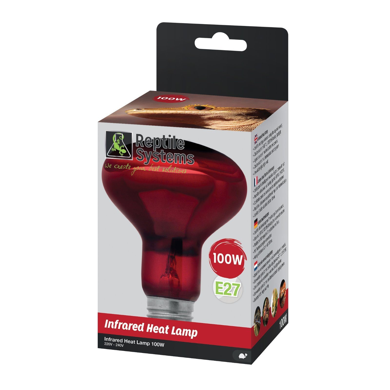 Terrarium Infrared Heat Lamp, E27 Infrarot Wärmelampe - 100W