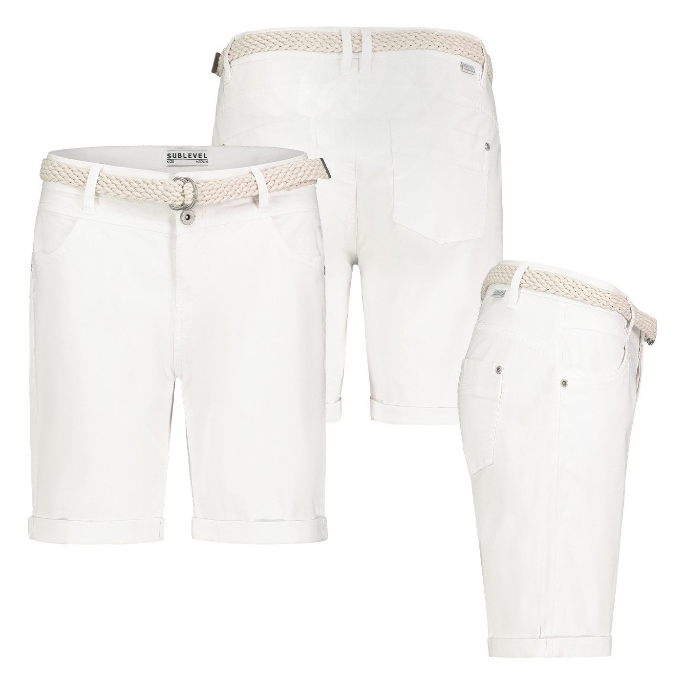 SUBLEVEL Bermudas Damen Short Bermuda kurze Hose Sommer Chino Stoff Hose mi günstig online kaufen