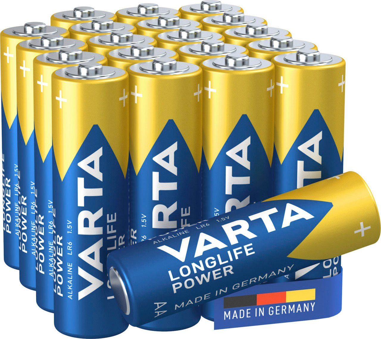 VARTA Longlife Power AA Mignon LR6 Batterie-Ladegerät (20-tlg., 20 AA  Batterien (16+4)