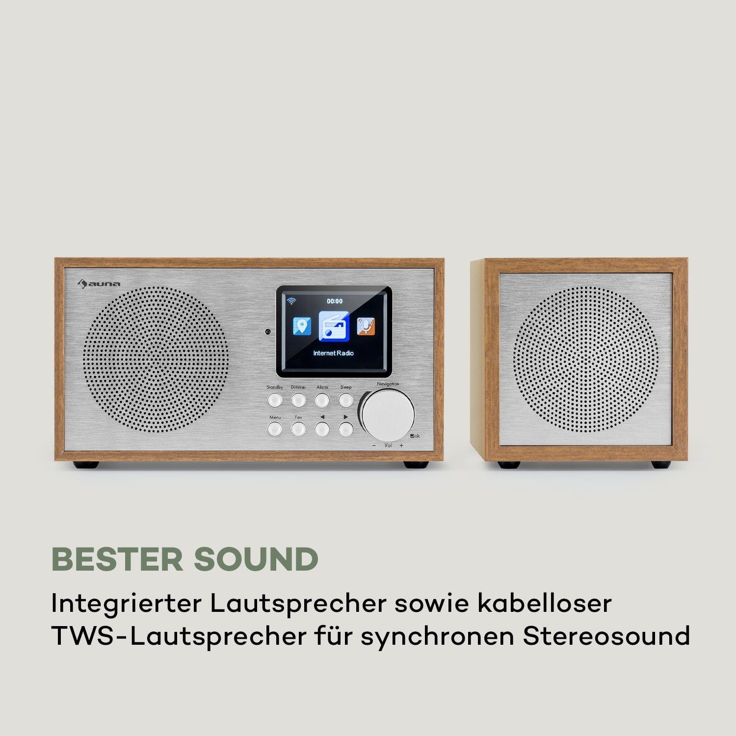 Internetradio W, Star Mini (DAB+;FM Radio Bluetooth Digitalradio DAB Küchenradio) Tuner;, 20 Silver/Black WLAN Radio Plus - Auna