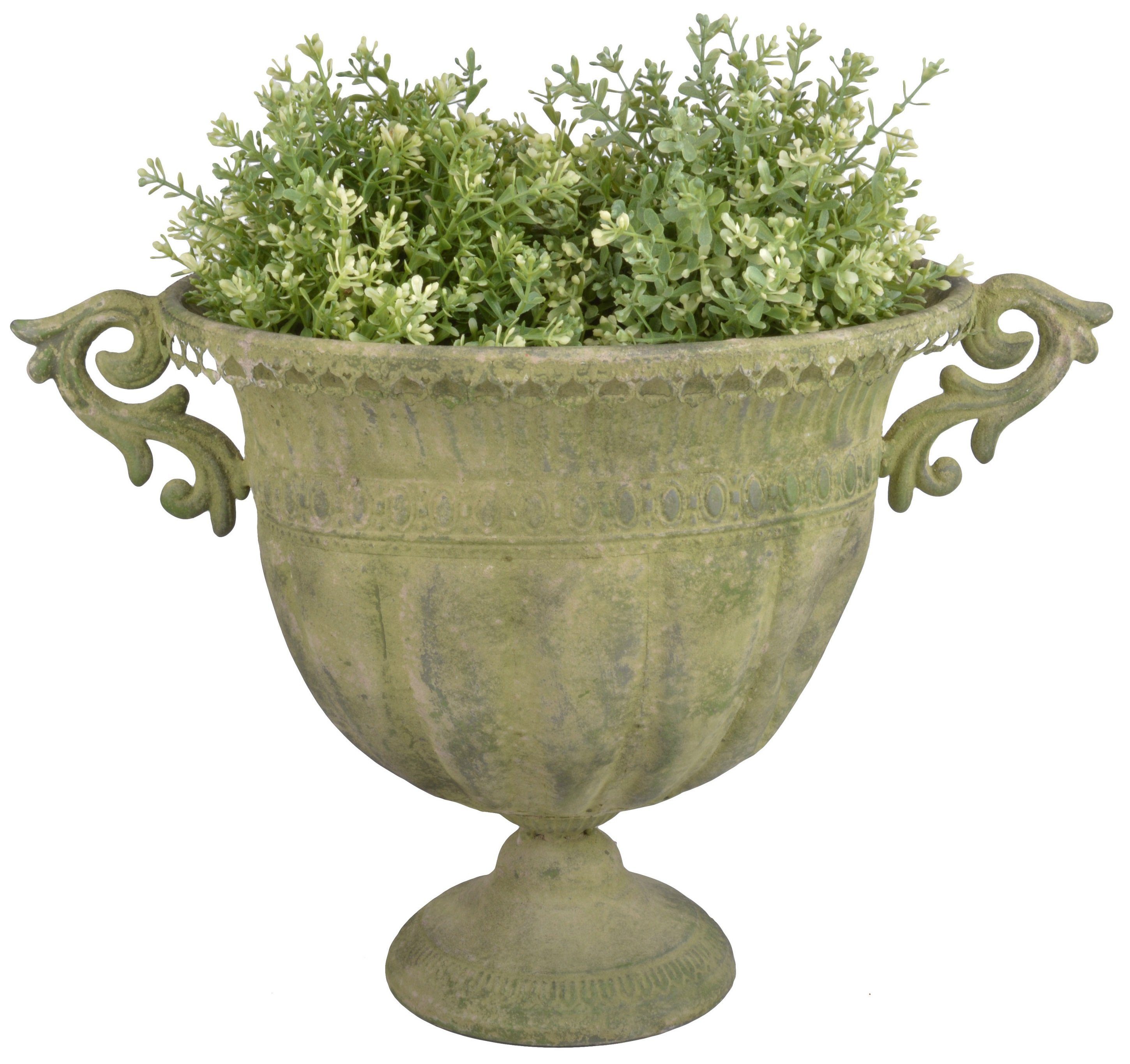 31 Metall Grün oval Umtopf design esschert Kübel Esschert Amphore Übertopf cm Pokal Aged Blumentopf Vase