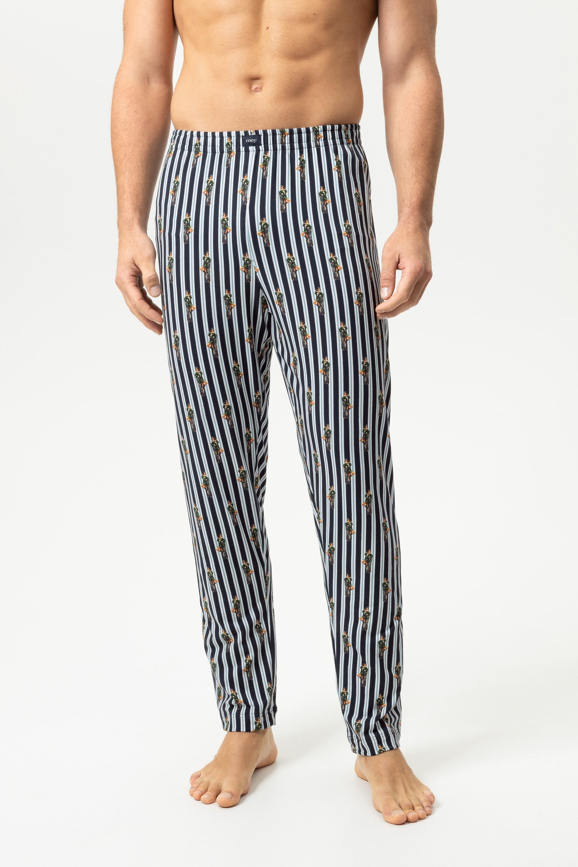 Mey Schlafhose Mey Hose lang Serie Smoke Show Gestreift Hose (1-tlg) Lange Pyjamahose, gemustert, Baumwoll-Jersey-Qualität