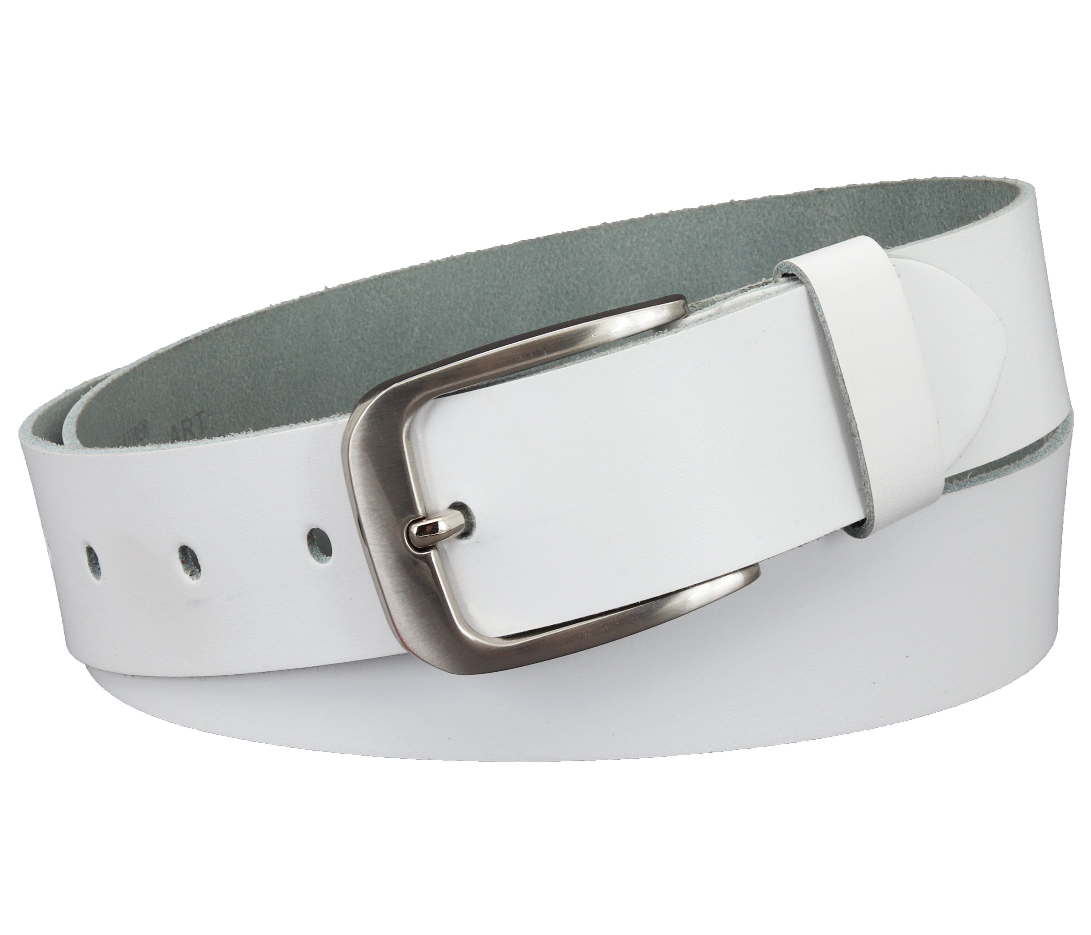 Ledergürtel OM551-SL-Weiss