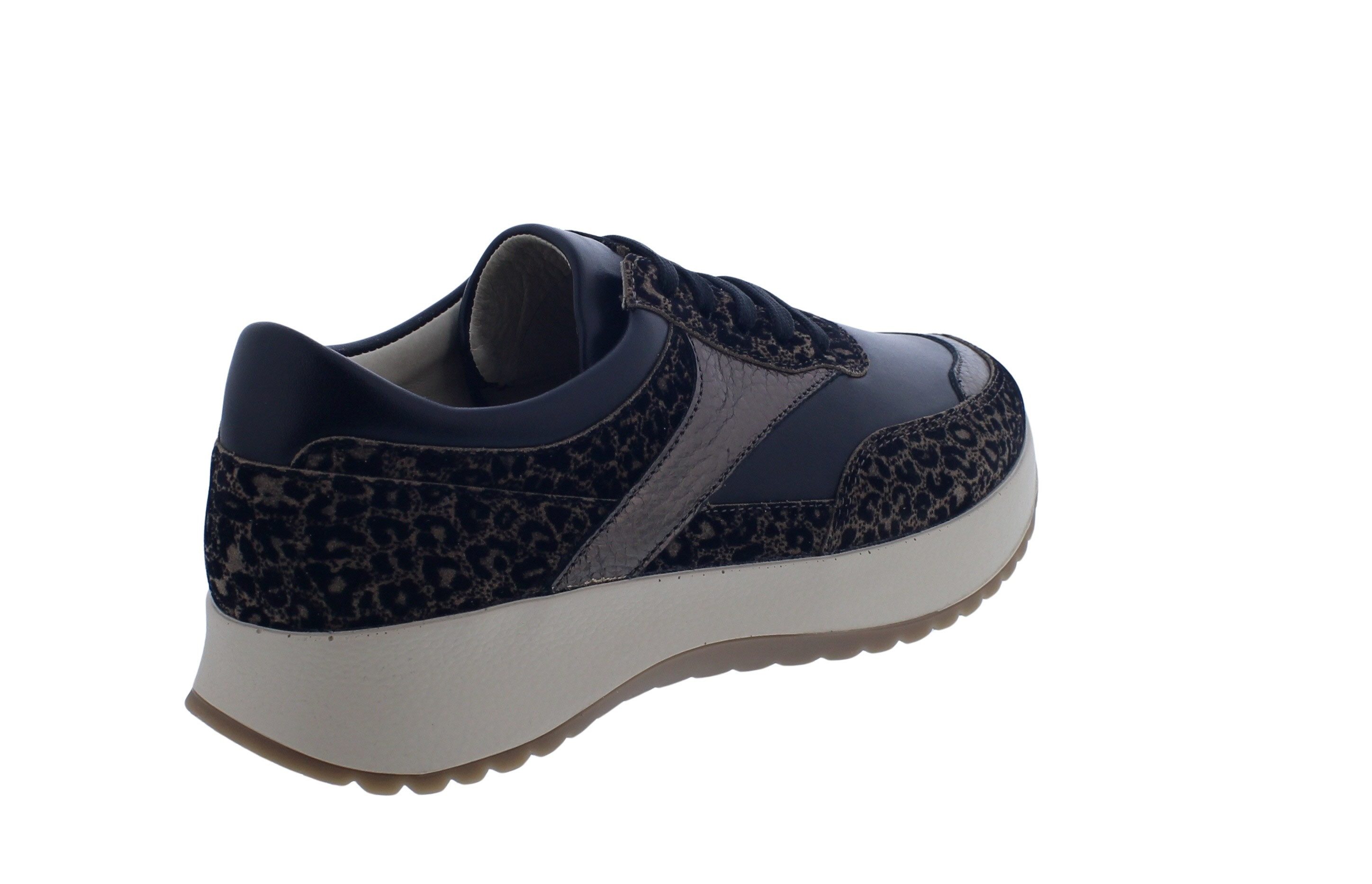 BERKEMANN Berkemann Loreen Halbschuh 3783-451, Braun/ Animal, Velour/ Stretch, W Schnürschuh