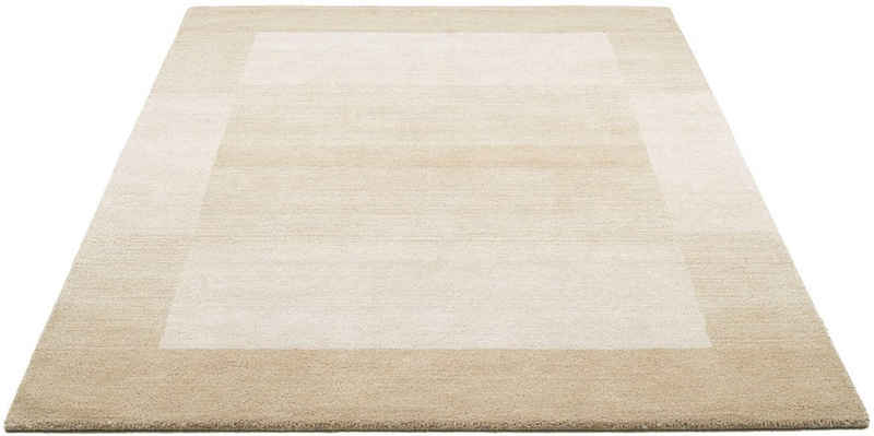 Wollteppich Gabbeh Super, THEKO, rechteckig, Höhe: 9 mm, Handweb Teppich, reine Schurwolle, handgewebt, mit Bordüre, Wohnzimmer