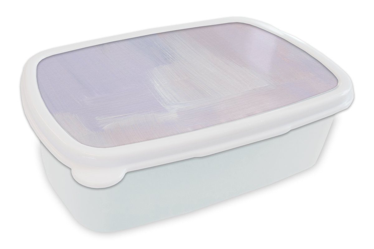 MuchoWow Lunchbox Pastell - Farbe - Gestaltung, Kunststoff, (2-tlg), Brotbox für Kinder und Erwachsene, Brotdose, für Jungs und Mädchen weiß