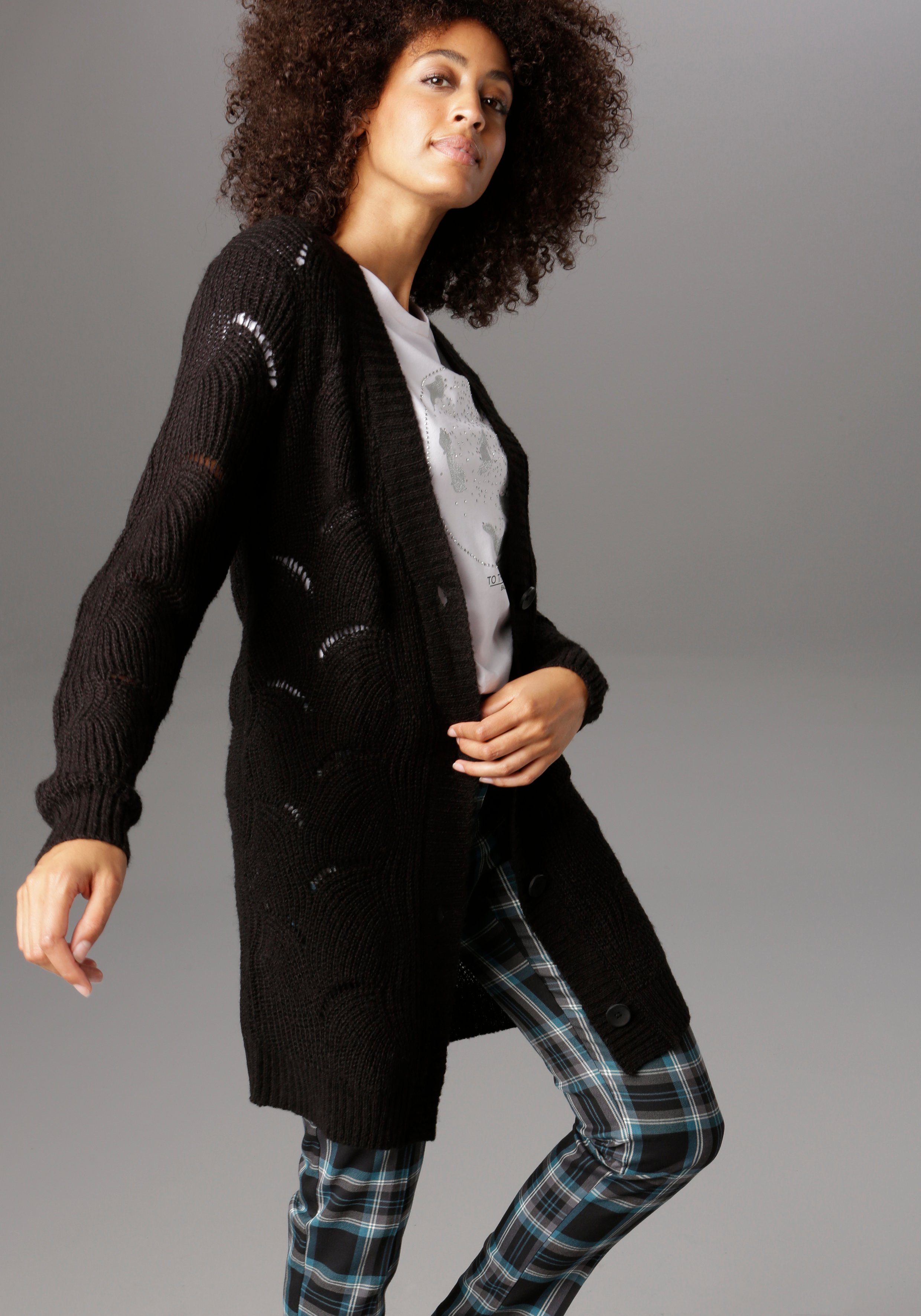 Longstrickjacke
