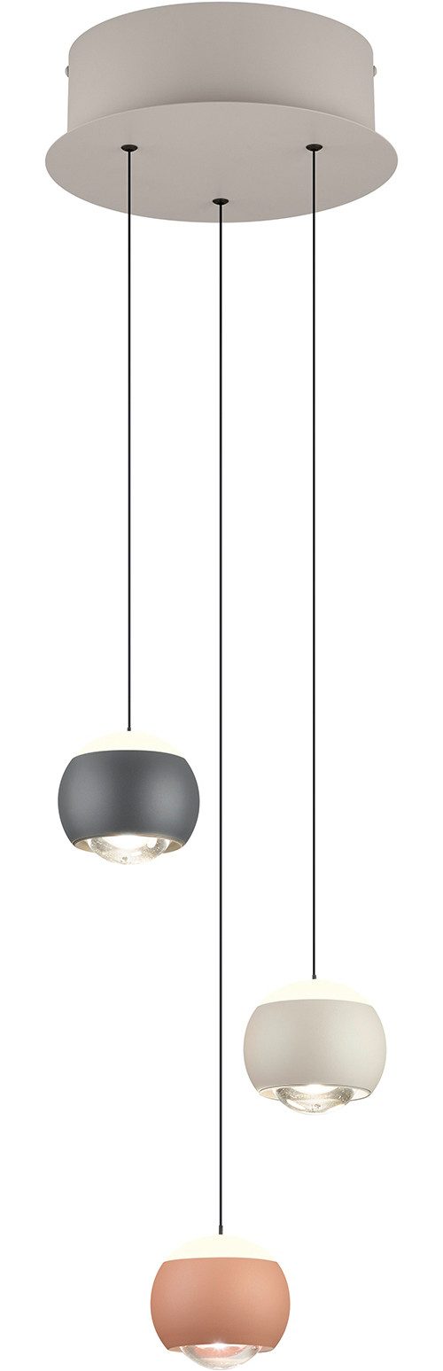 Musterring LED Pendelleuchte CANNON, 3-flammige LED Hängelampe 5W 500Lumen 2300-4000K CCT, CCT - über Fernbedienung, Dimmfunktion, Memoryfunktion, Nachtlichtfunktion, LED fest integriert, Farbwechsler, warmweiß - kaltweiß, mit Fernbedienung, stufenlos höhenverstellbar max 195cm dimmbar Memory