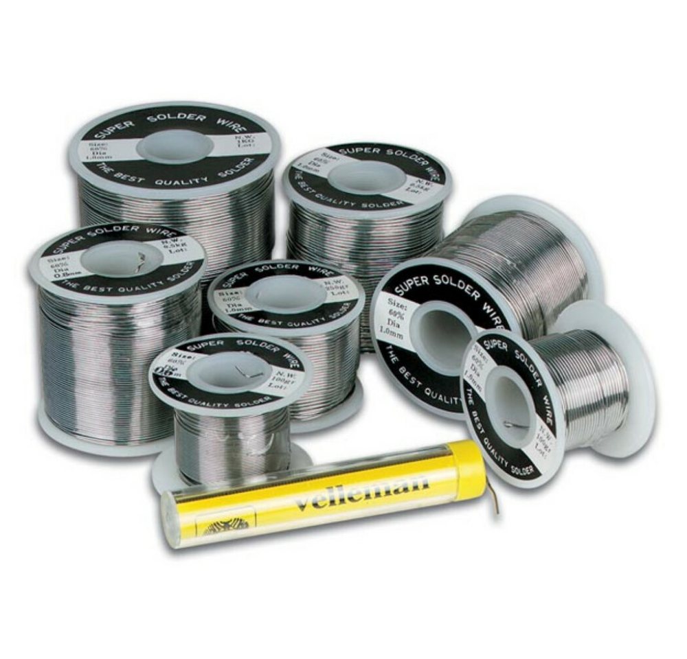 Thumbnail - Velleman Lötpistole BLEIFREIER Lötdraht, Sn 99,3% - Cu 0,7% MIT DISPENSER 1,0mm 15g, 1-tlg.