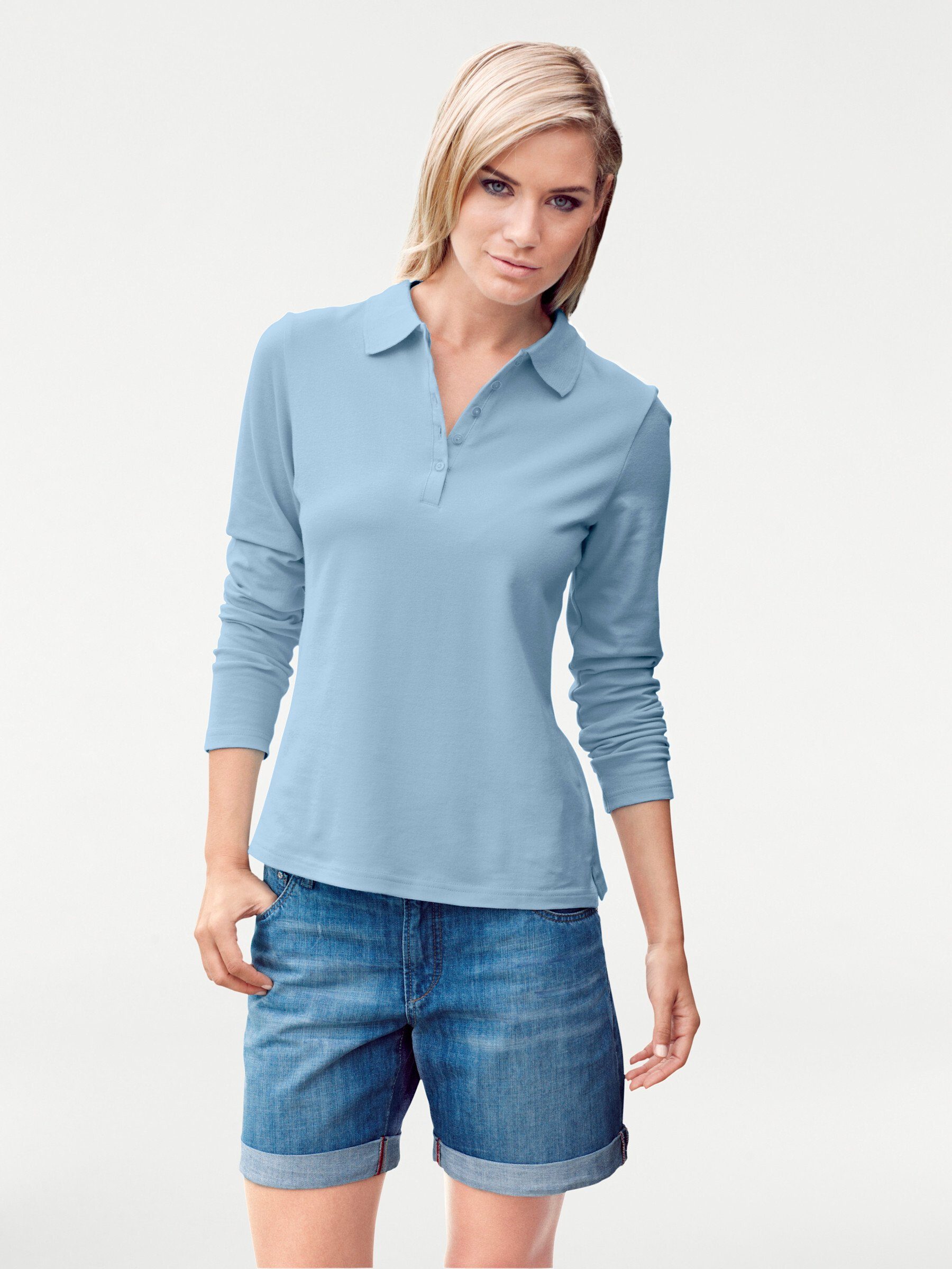 heine T-Shirt Poloshirt Langarm